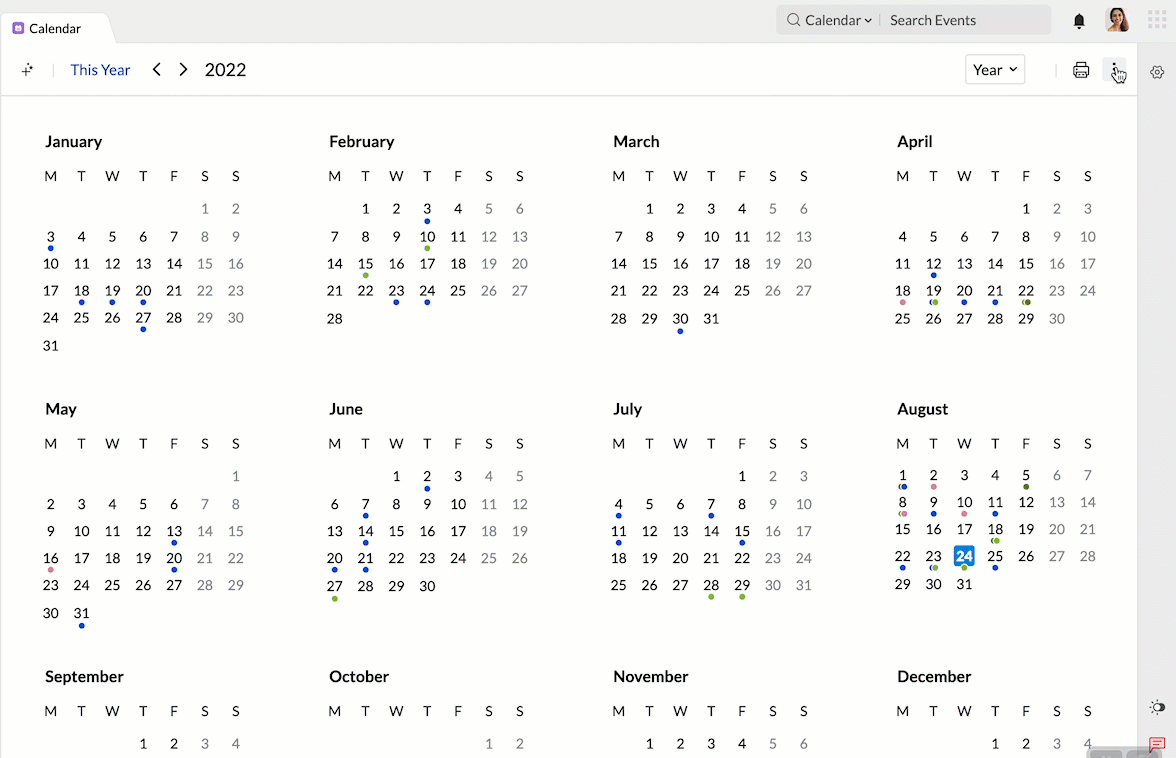 Customizing Calendar appearance | Zoho Calendar