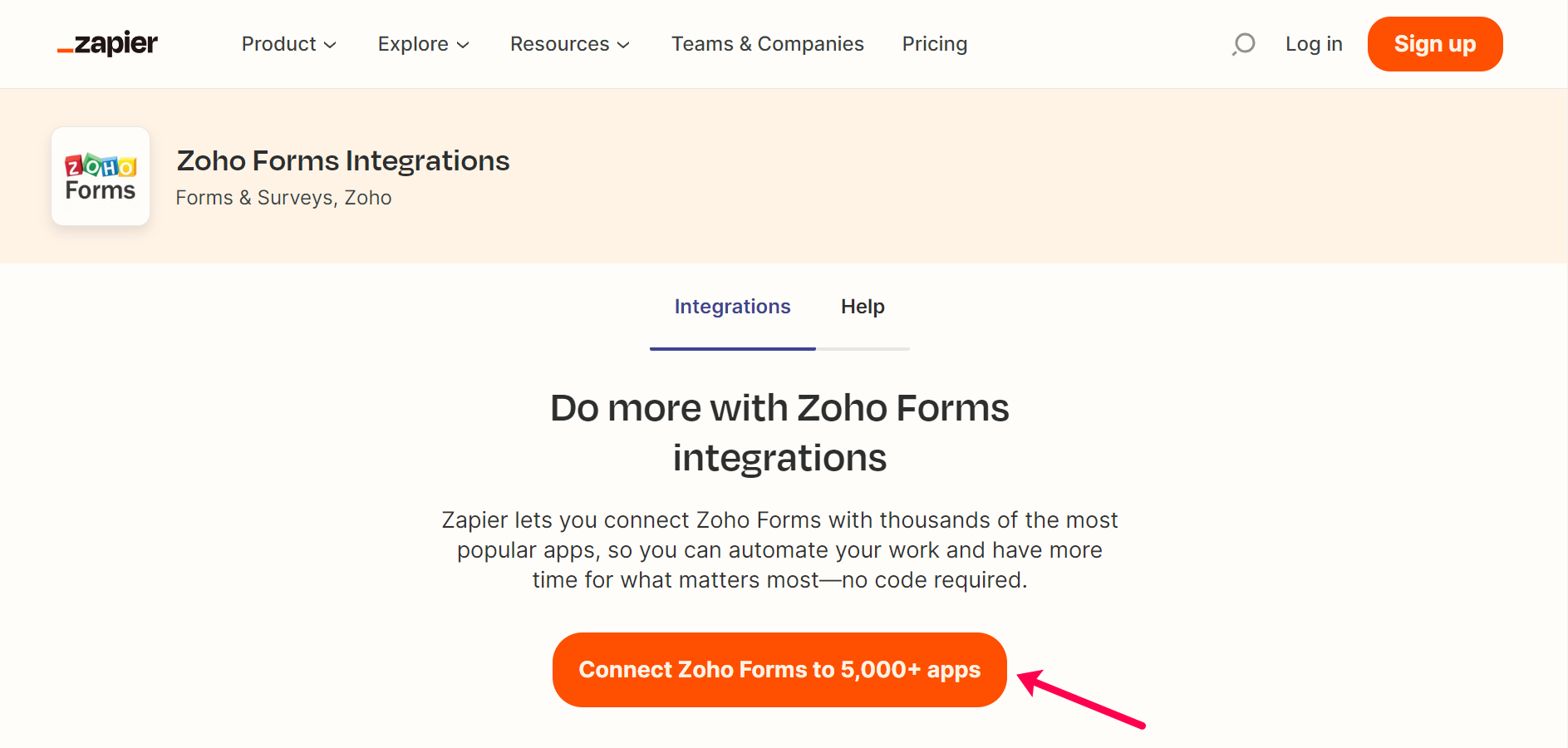 Connect Zoho Forms to apps