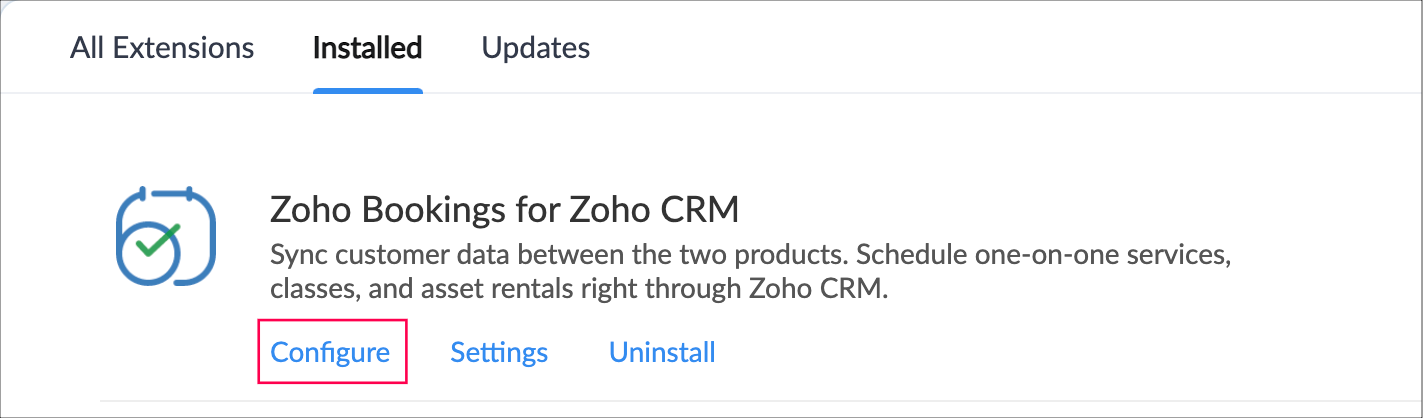 Zoho Bookings For Zoho CRM Plugin