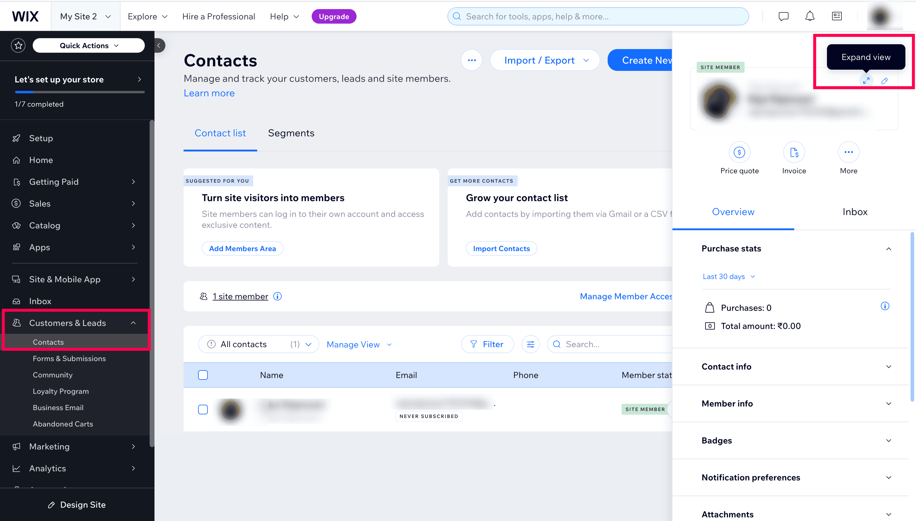 Zoho Thrive - Wix
