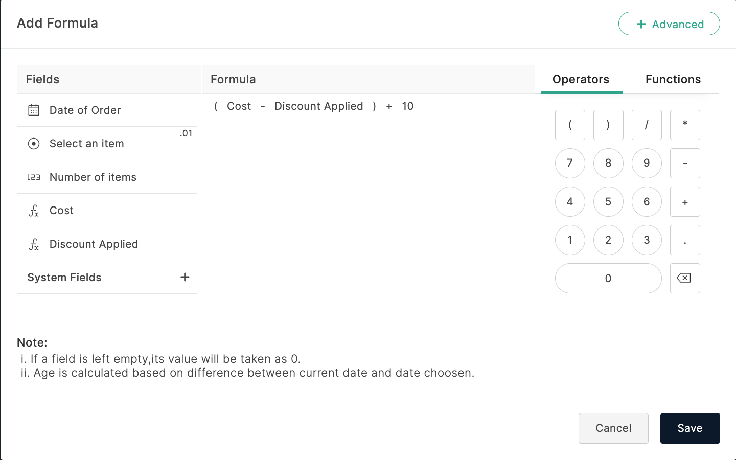 Formula field