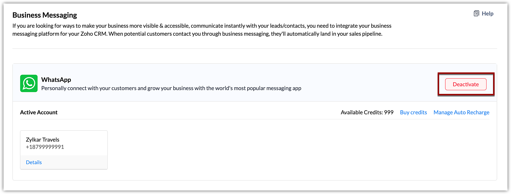 WhatsApp Business Integration | Zoho CRM - Help