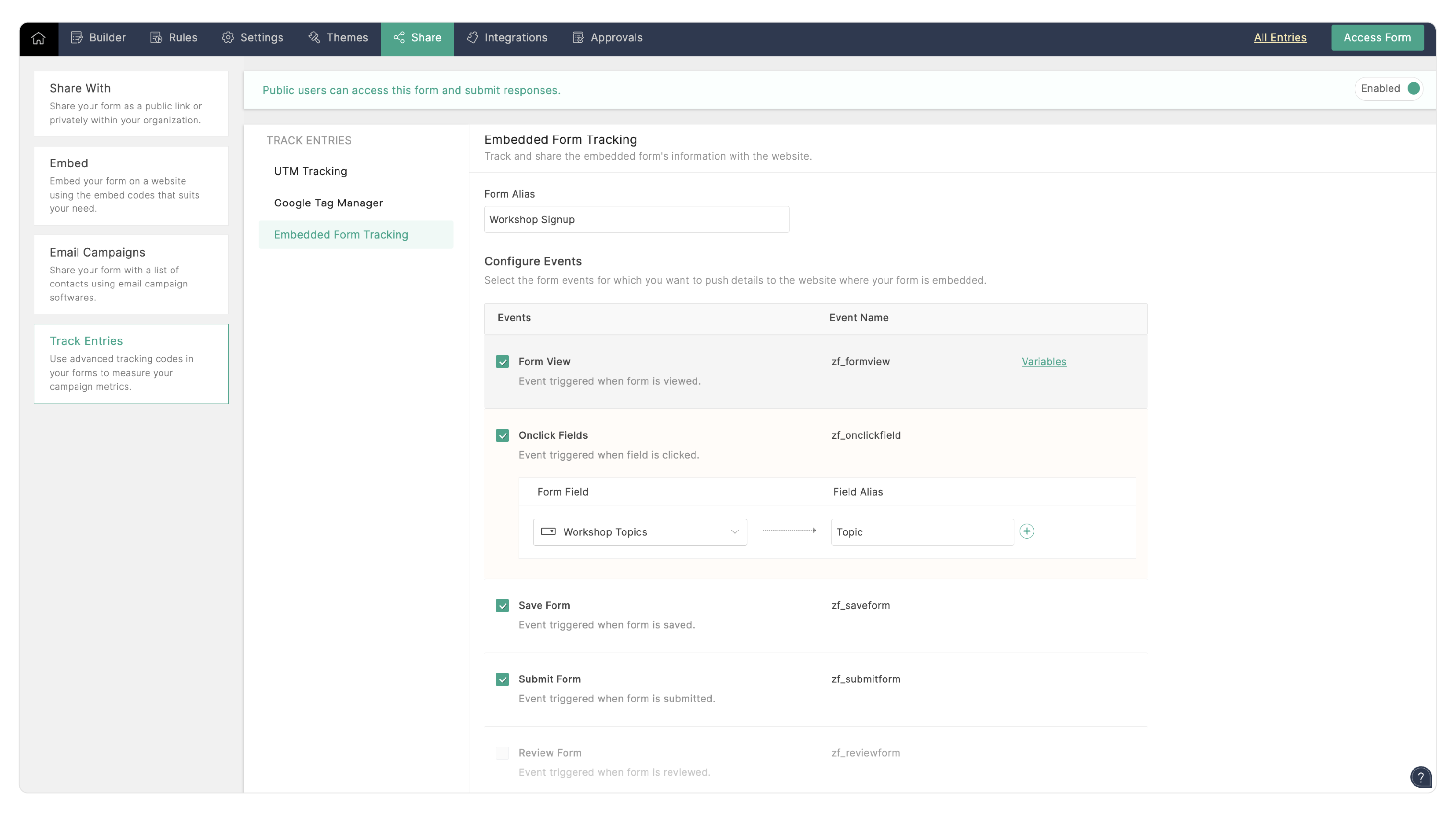 Configure Events