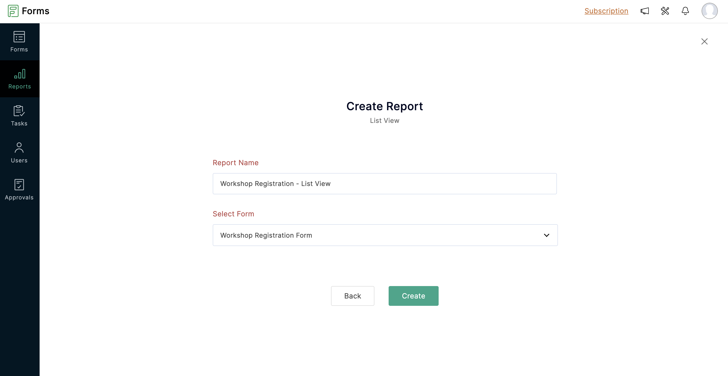 creating list view report