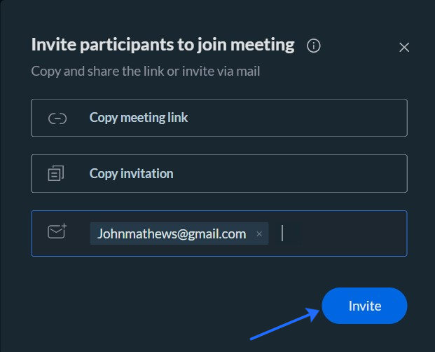 Inviting participants from meeting