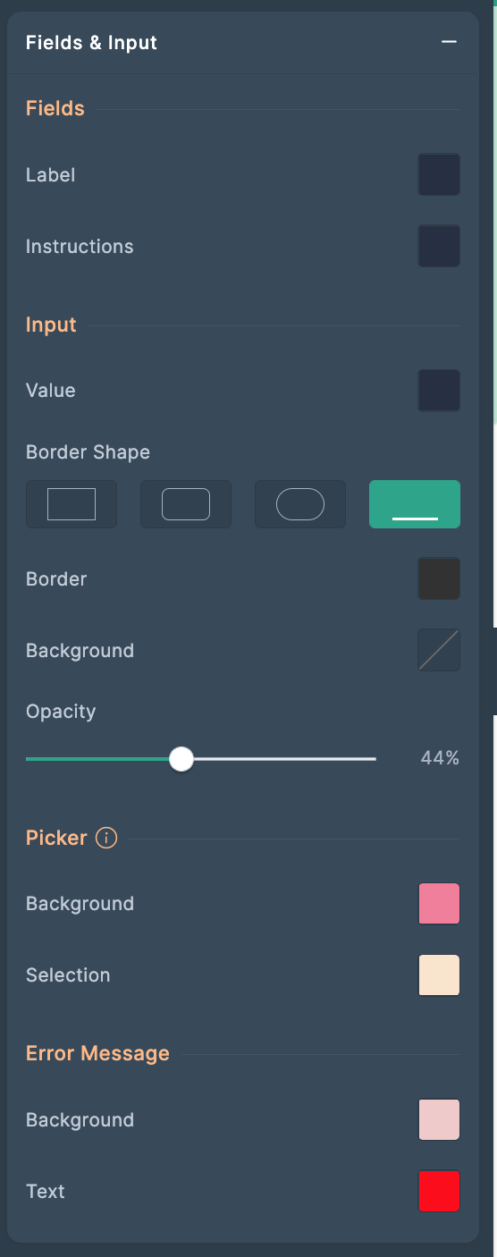 Field and Input Customization