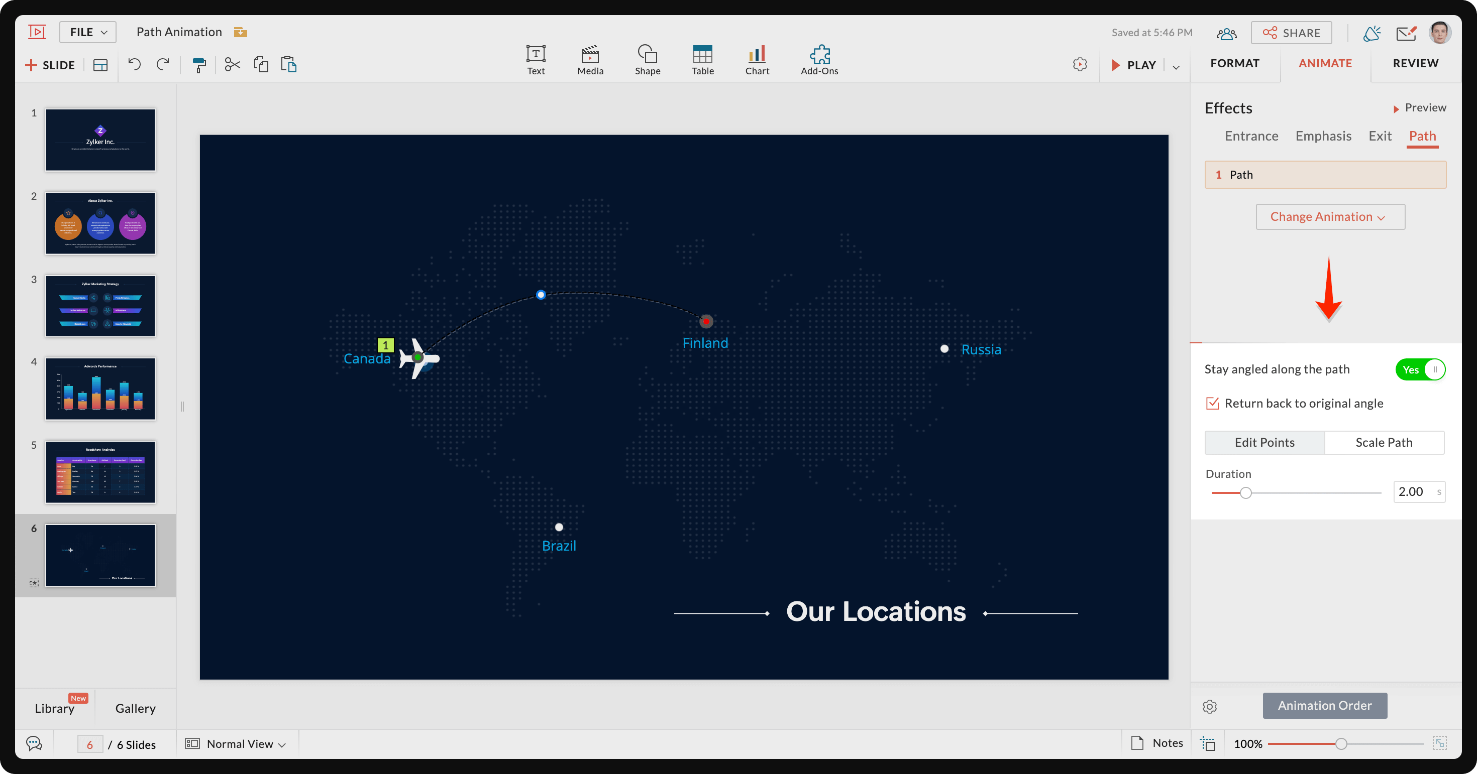 edit and customize Motion Path properties 