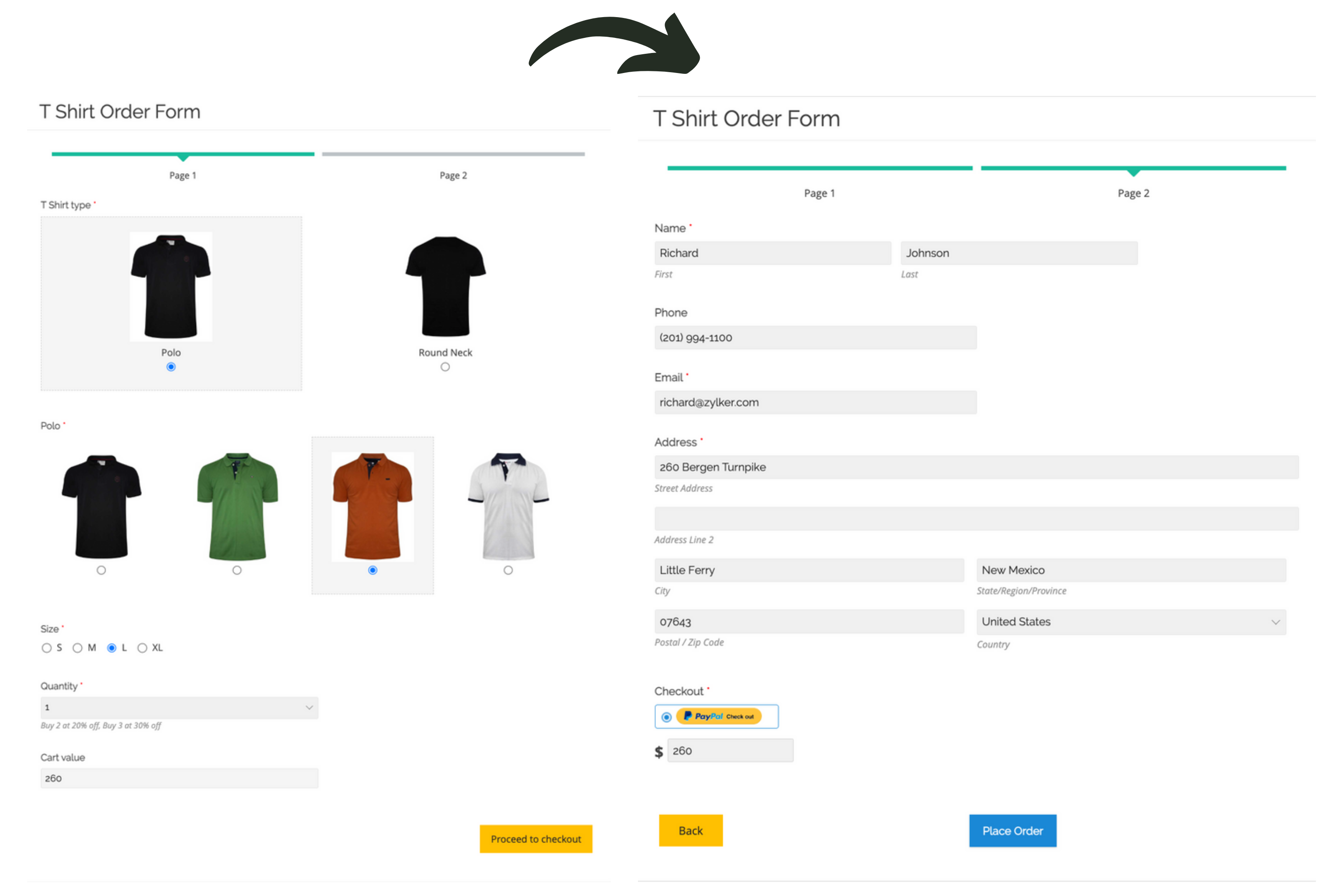 Build your online store in a form