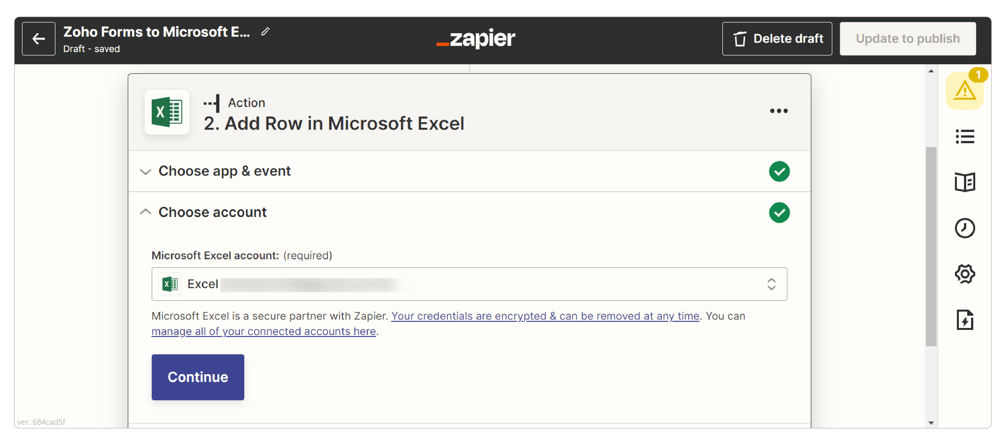 Microsoft Excel Account