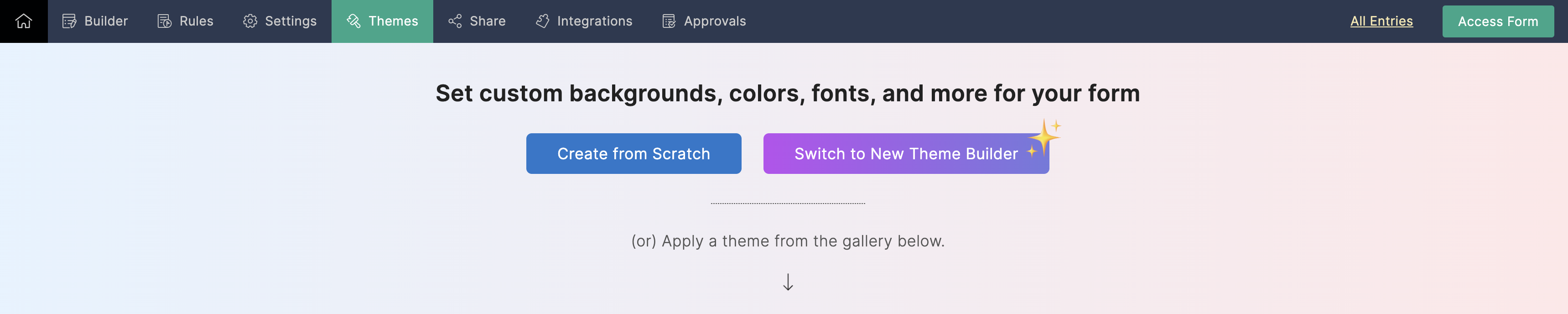 Switch to new theme builder