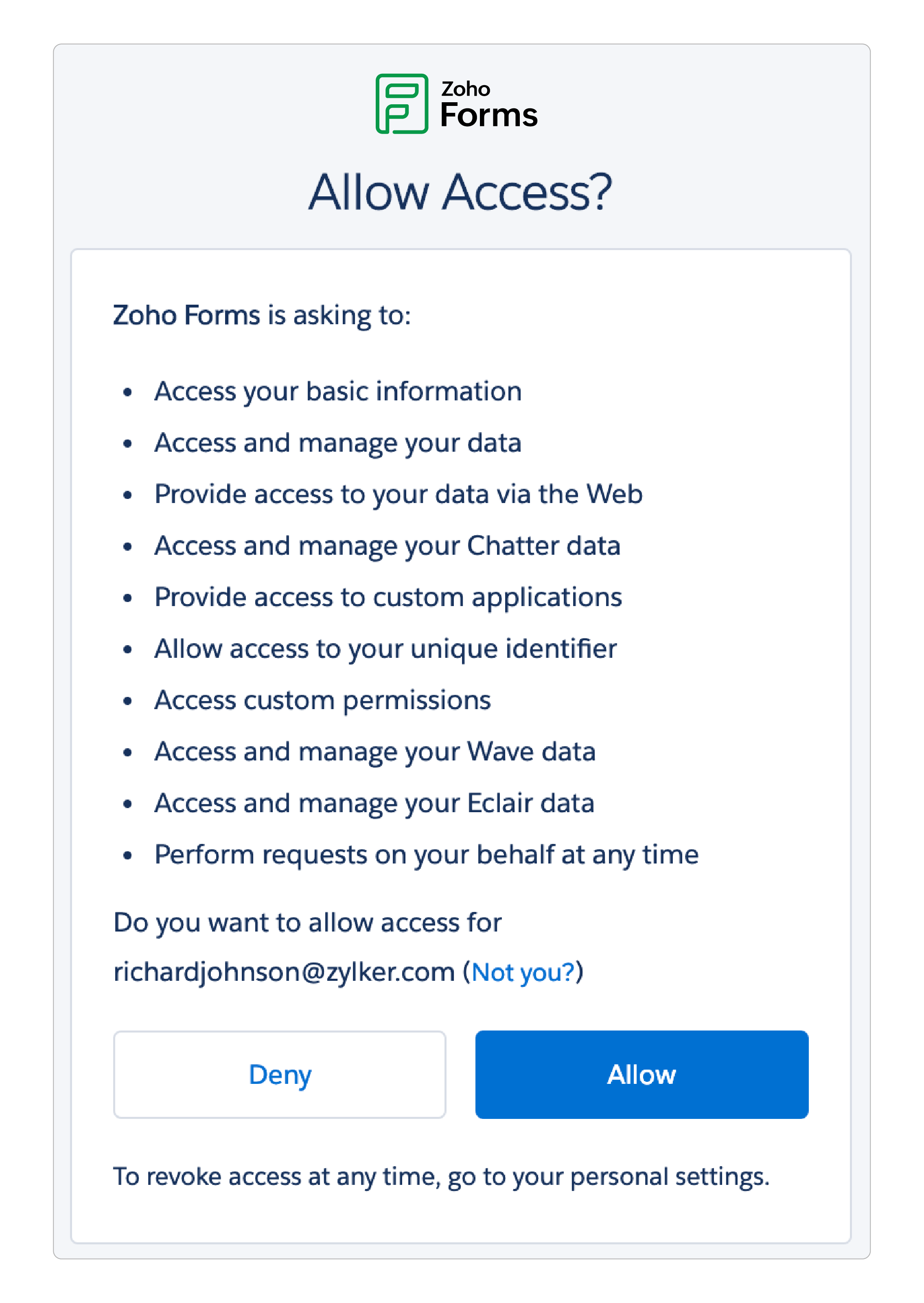 Authenticate Salesforce Account