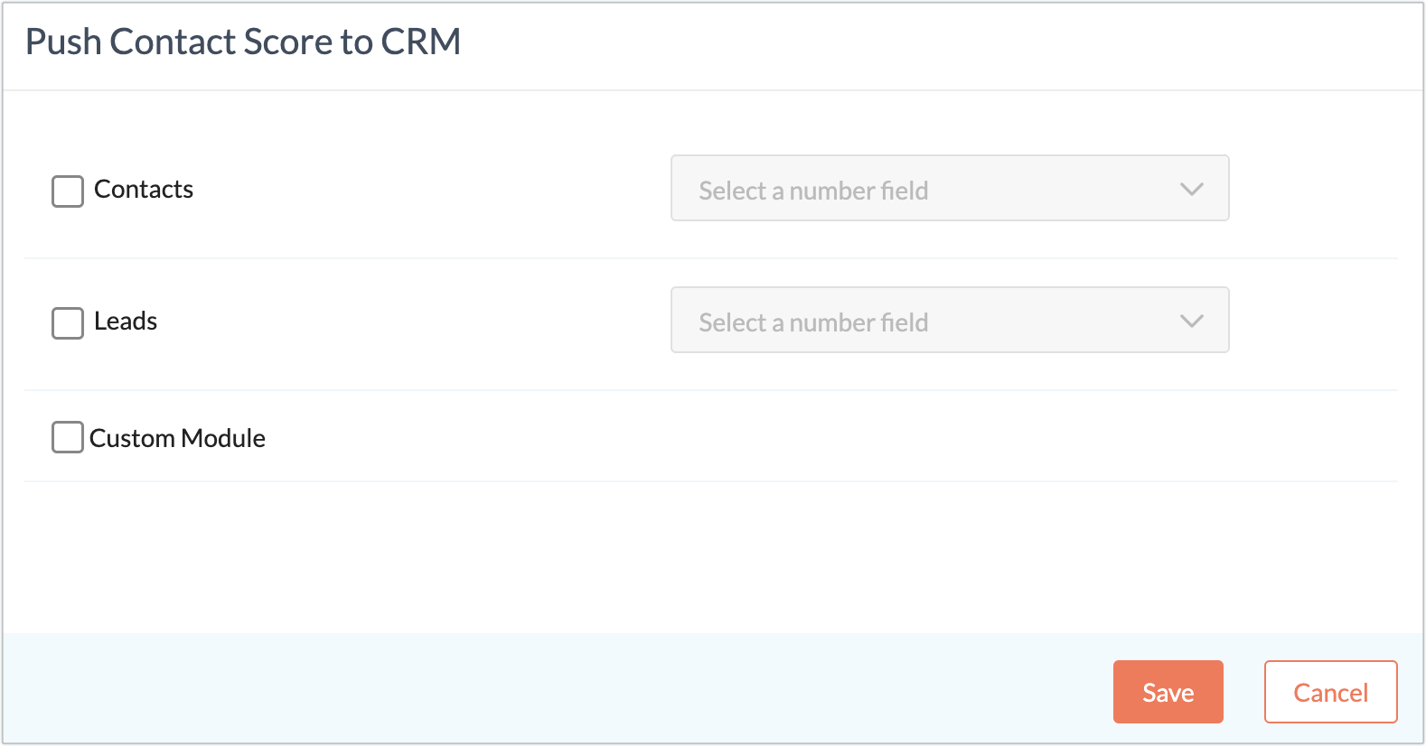 push contact score to crm