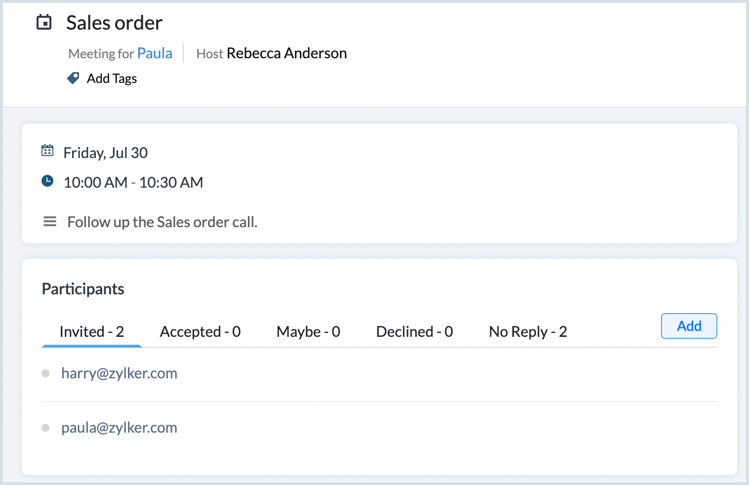 Syncing Zoho CRM events with Zoho Calendar