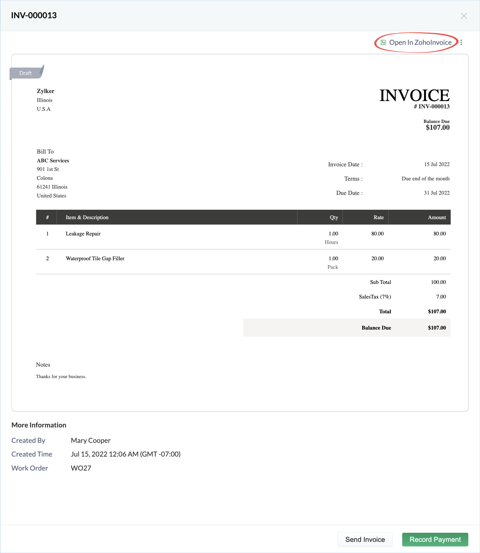 Creating Invoices