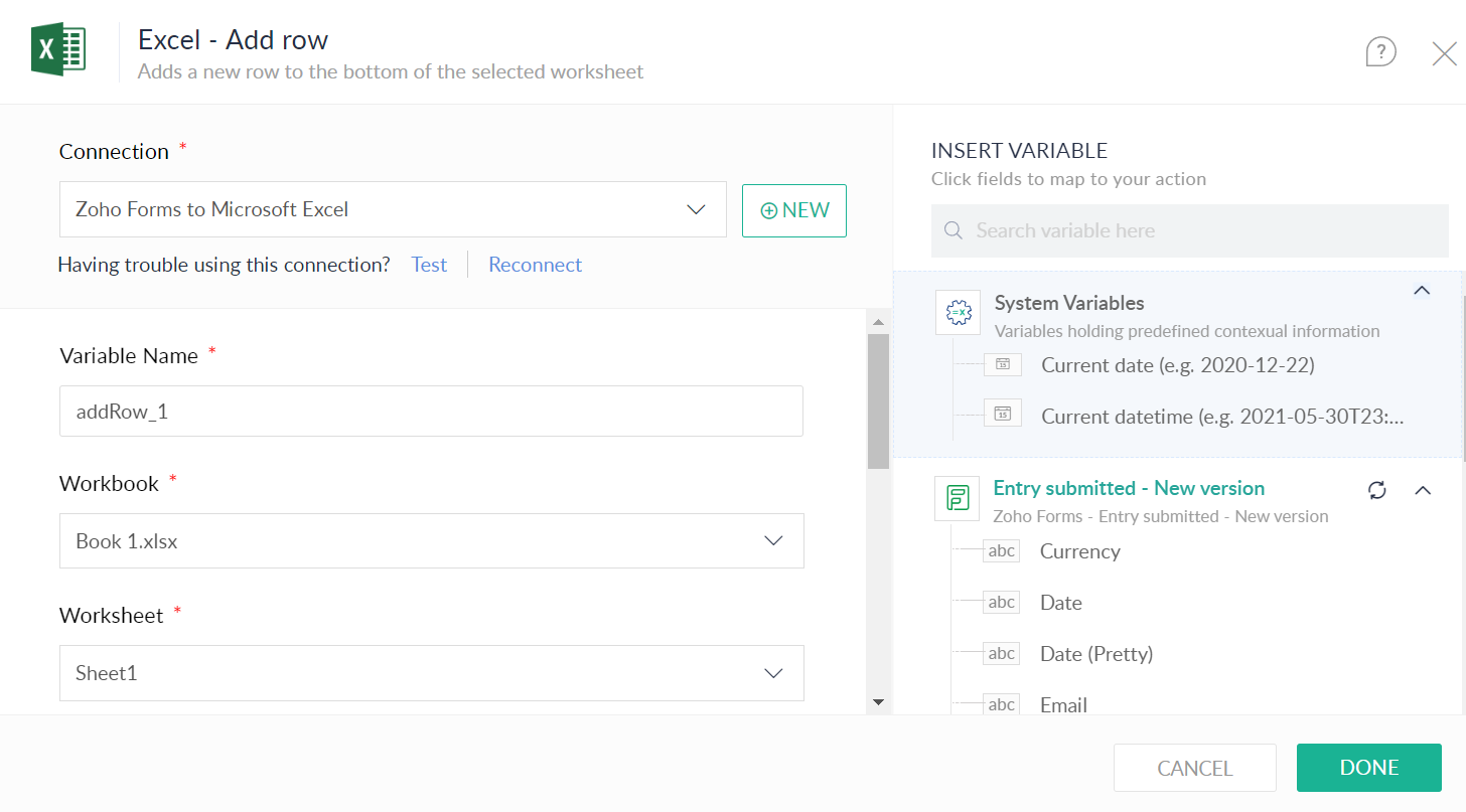 Zoho Flow Integrations | Zoho Forms - User Guide