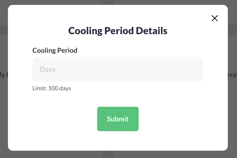 Cooling period details