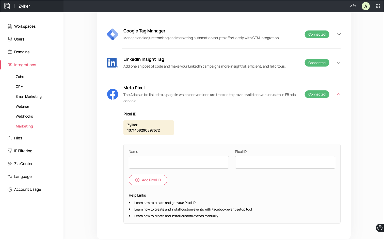 Integrating Meta Pixel With A Landing Page | Zoho LandingPage User Guide