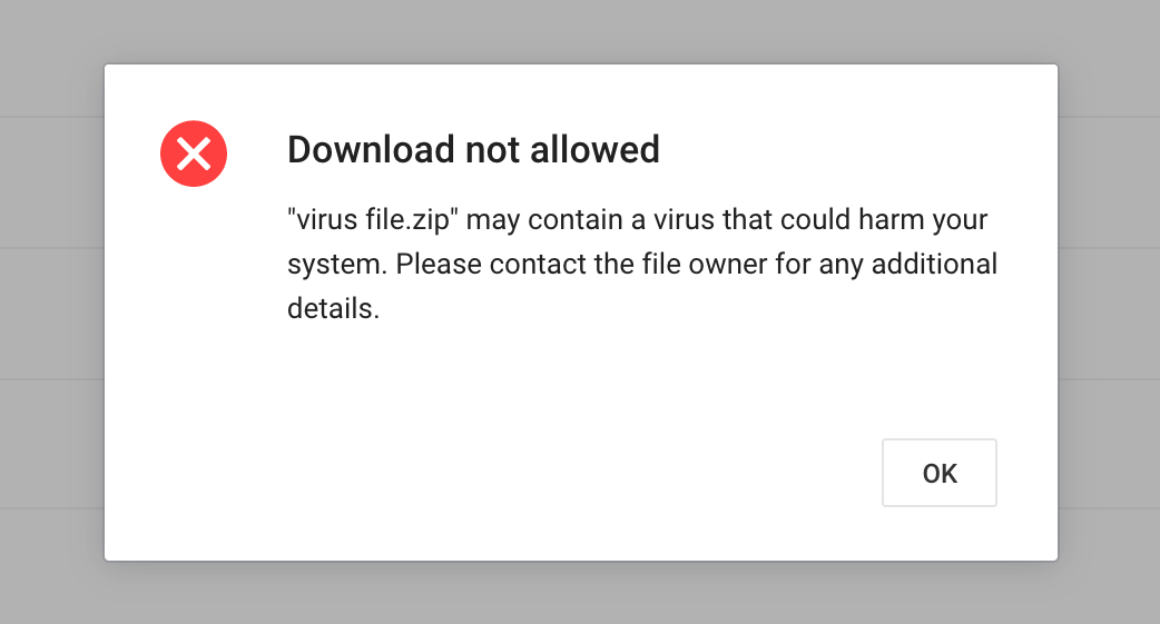 Virus file download permission