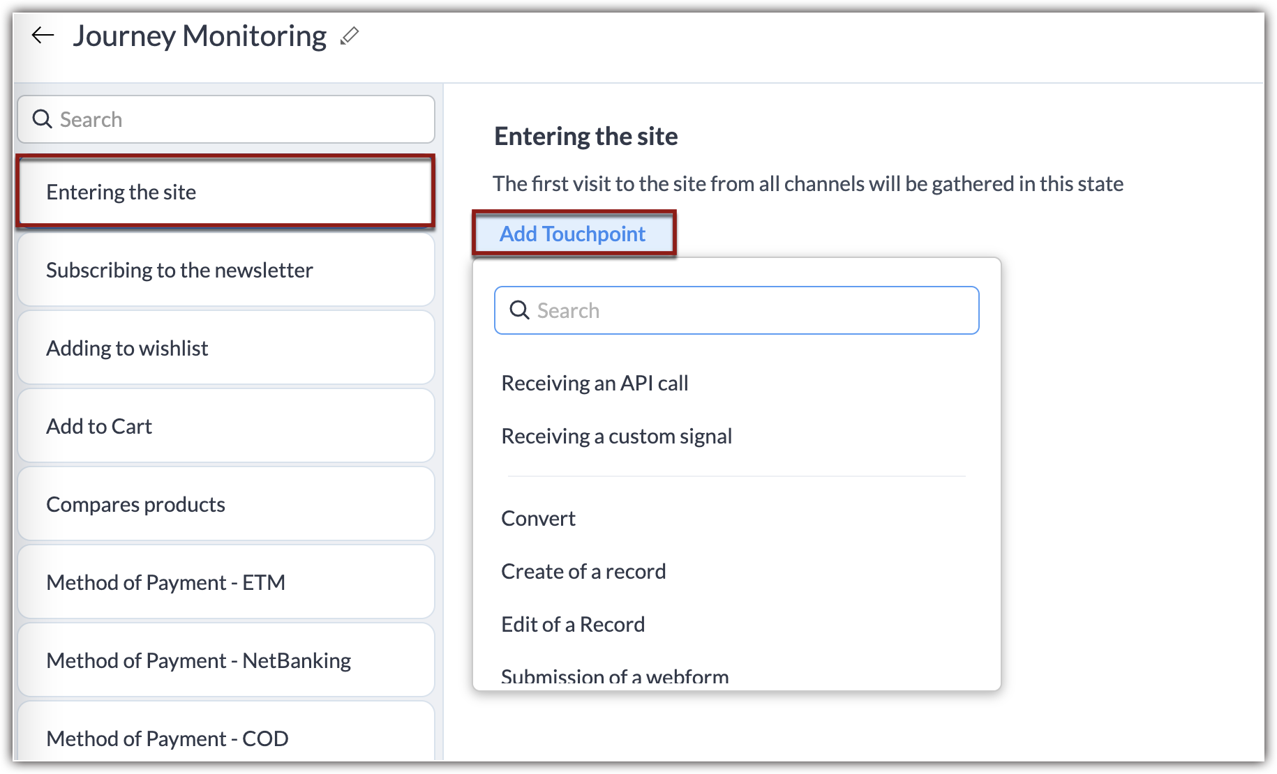 PathFinder - Adicionado Touchpoint