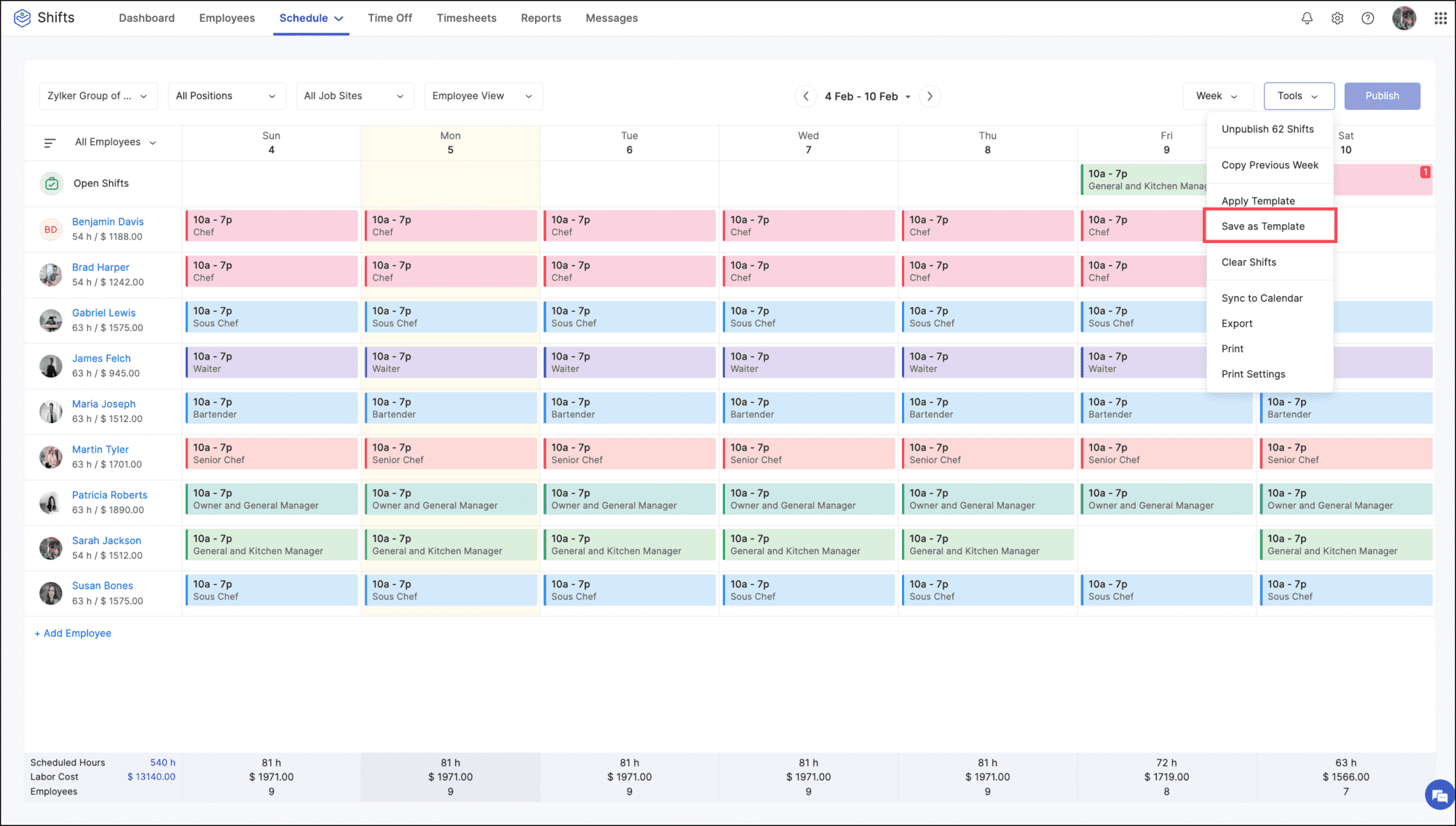 Schedule Template