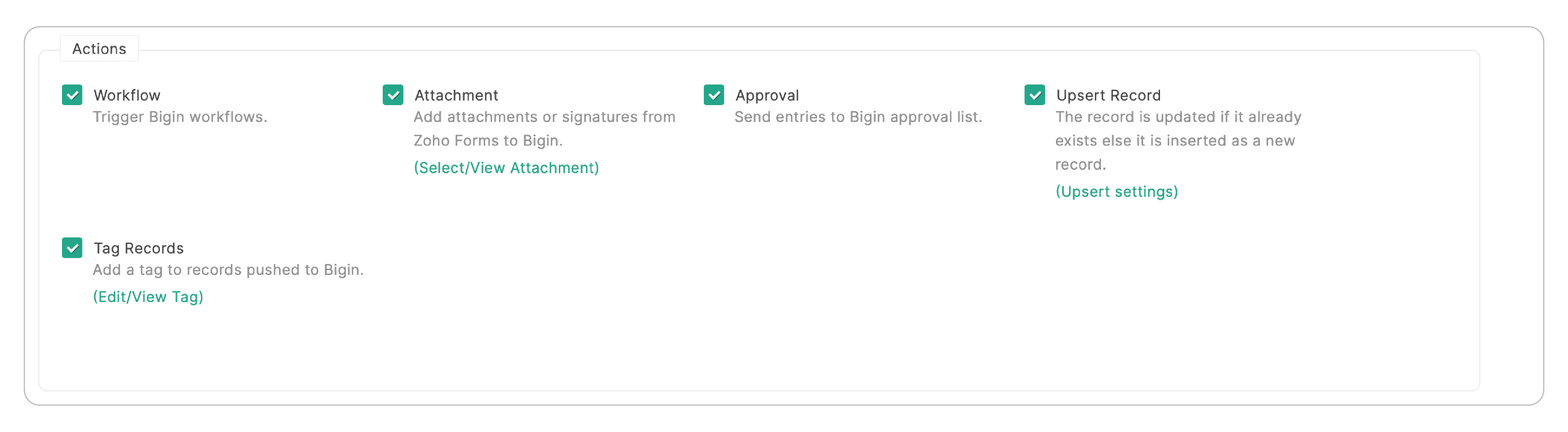 Trigger actions
