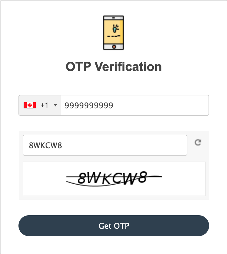 OTP Verification - enter mobile number