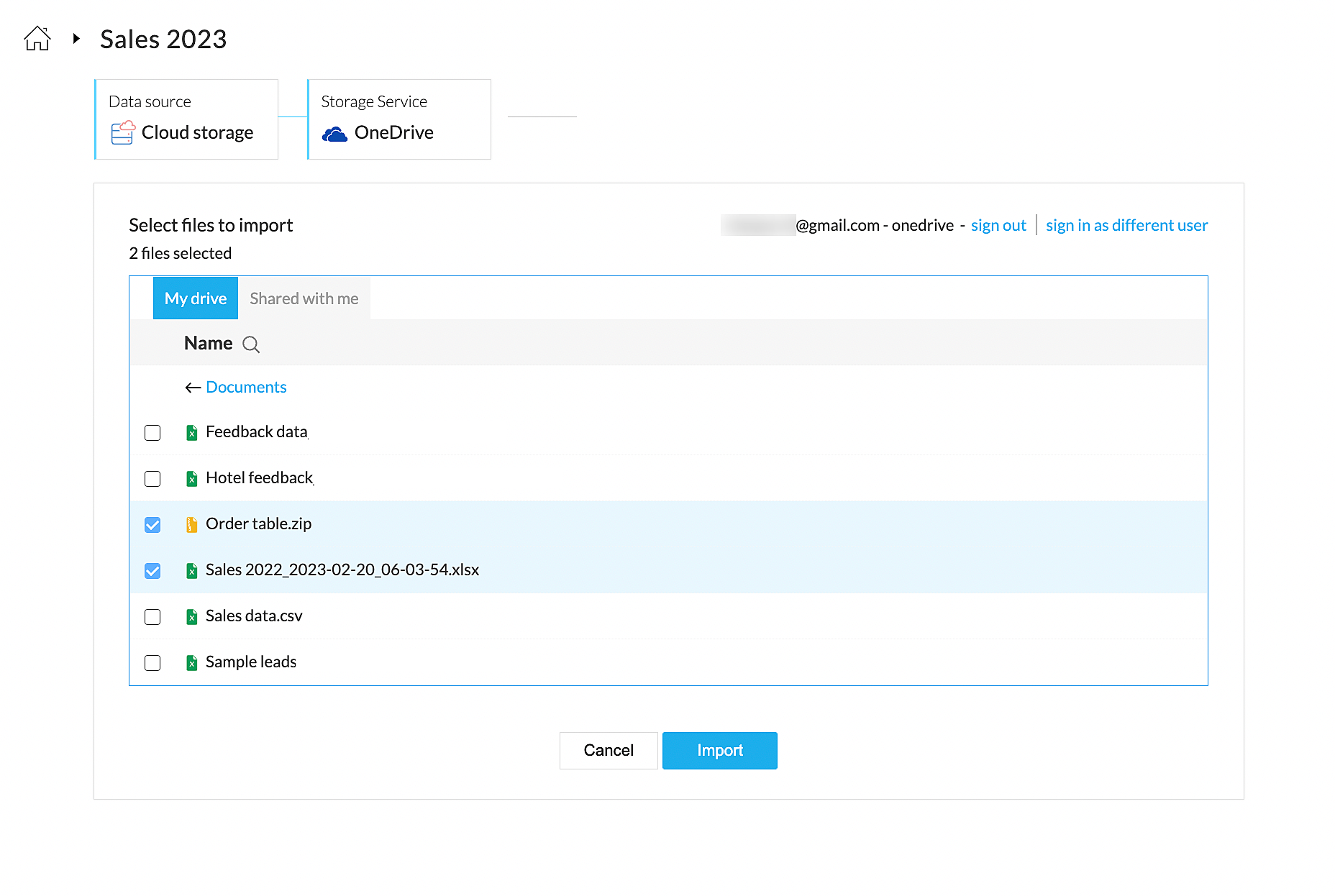 How To Import Data From OneDrive Into Zoho DataPrep?