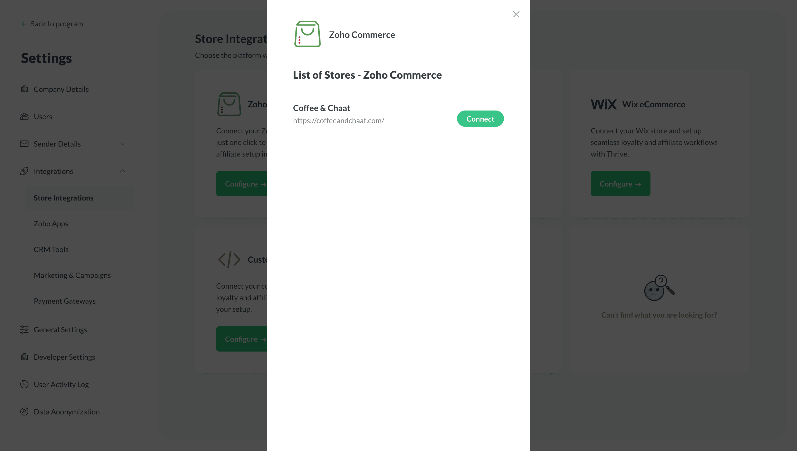 Zoho Thrive - Platform Integration