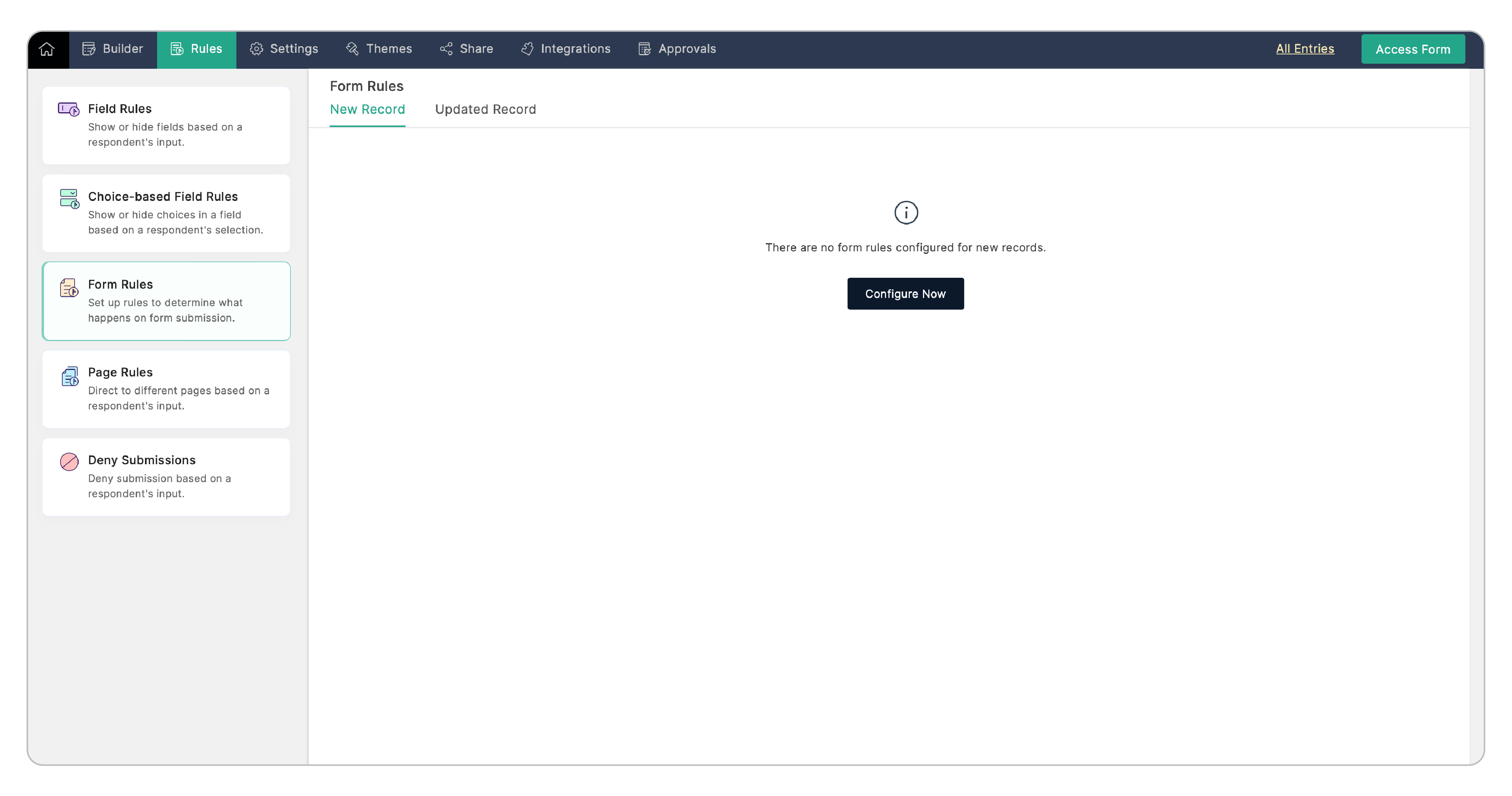 Configuring Form Rule
