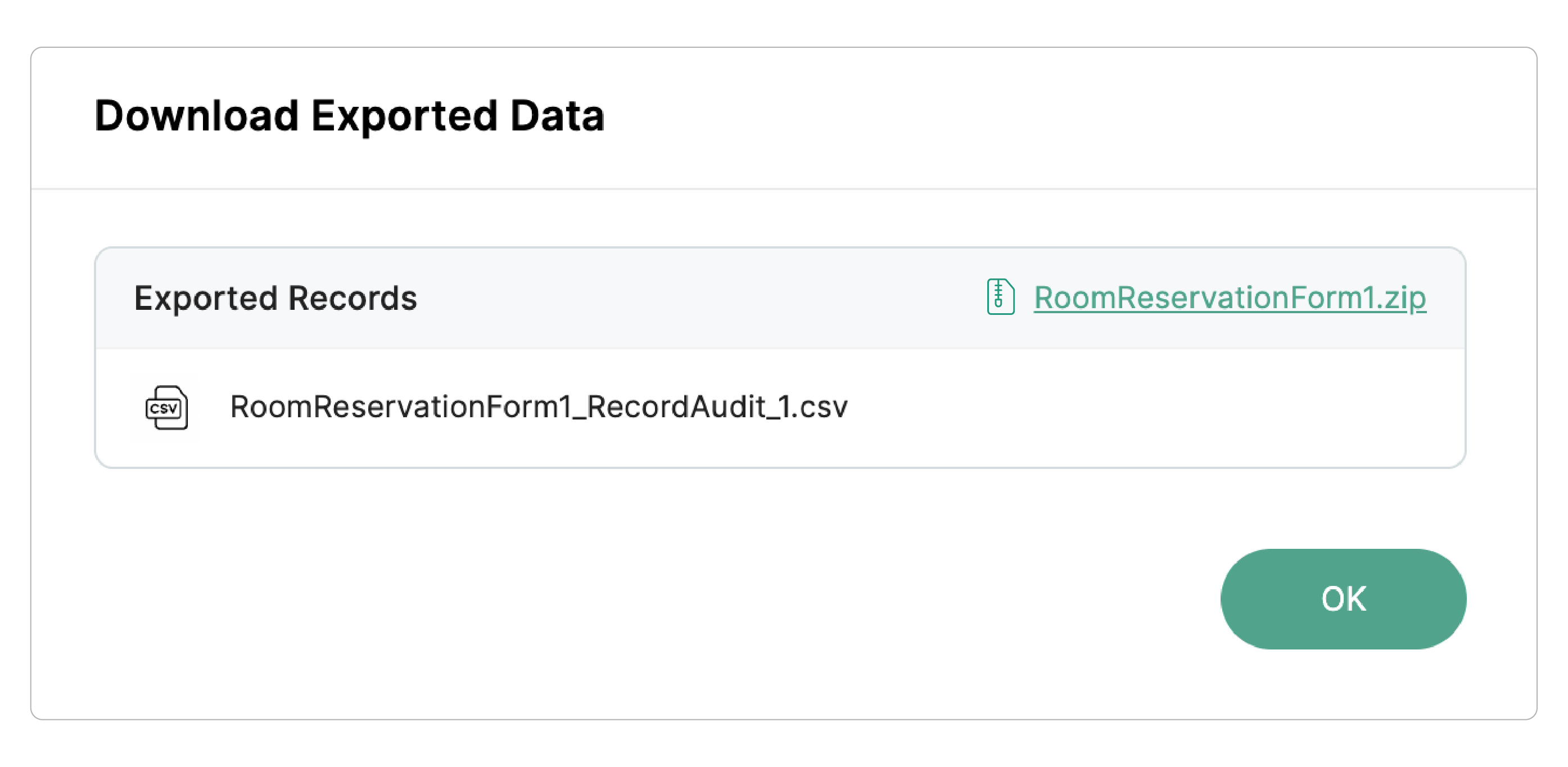 Exported records