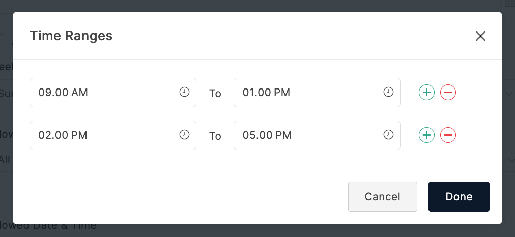 Time Range configuration