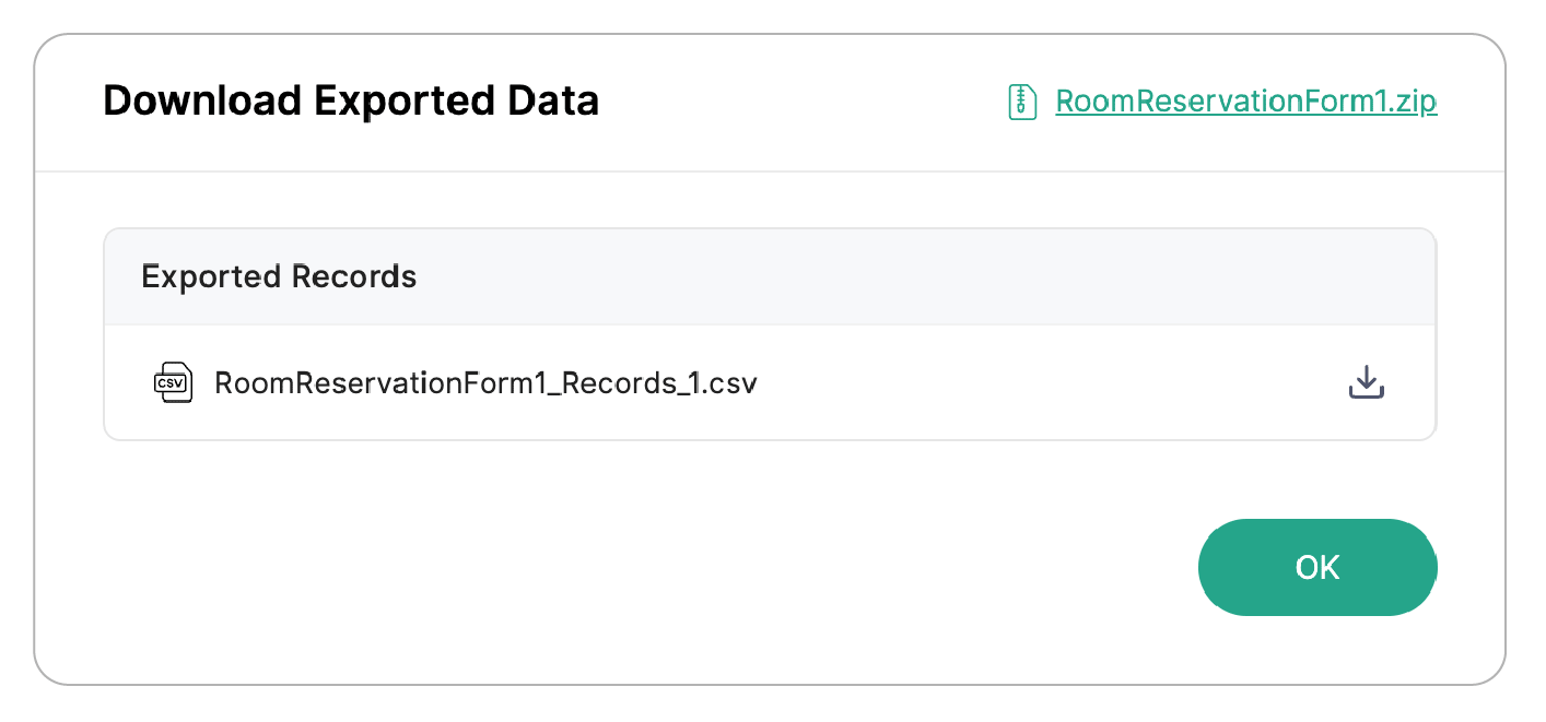 Download exported data