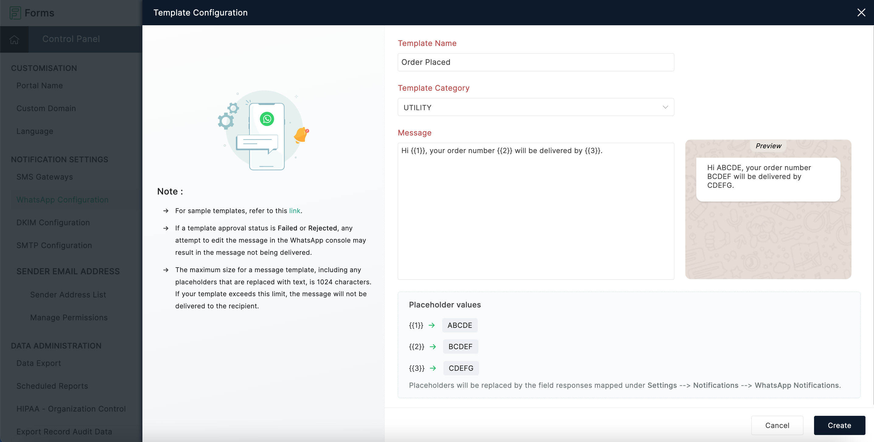 WhatsApp Notifications | Zoho Forms