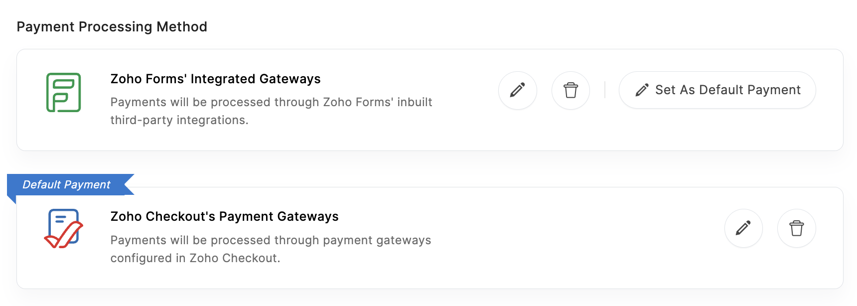 Default Payment Gateway