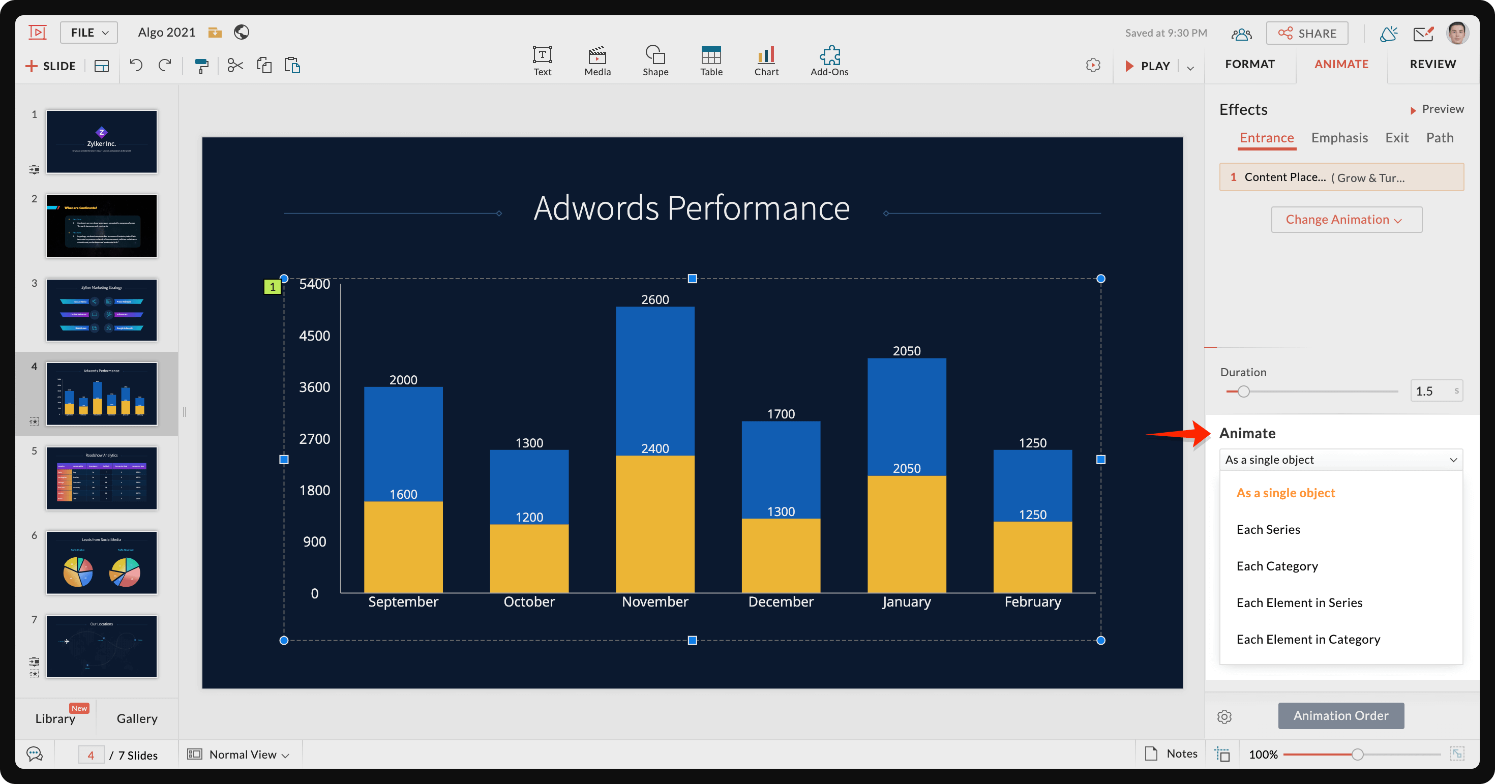 Animate options 