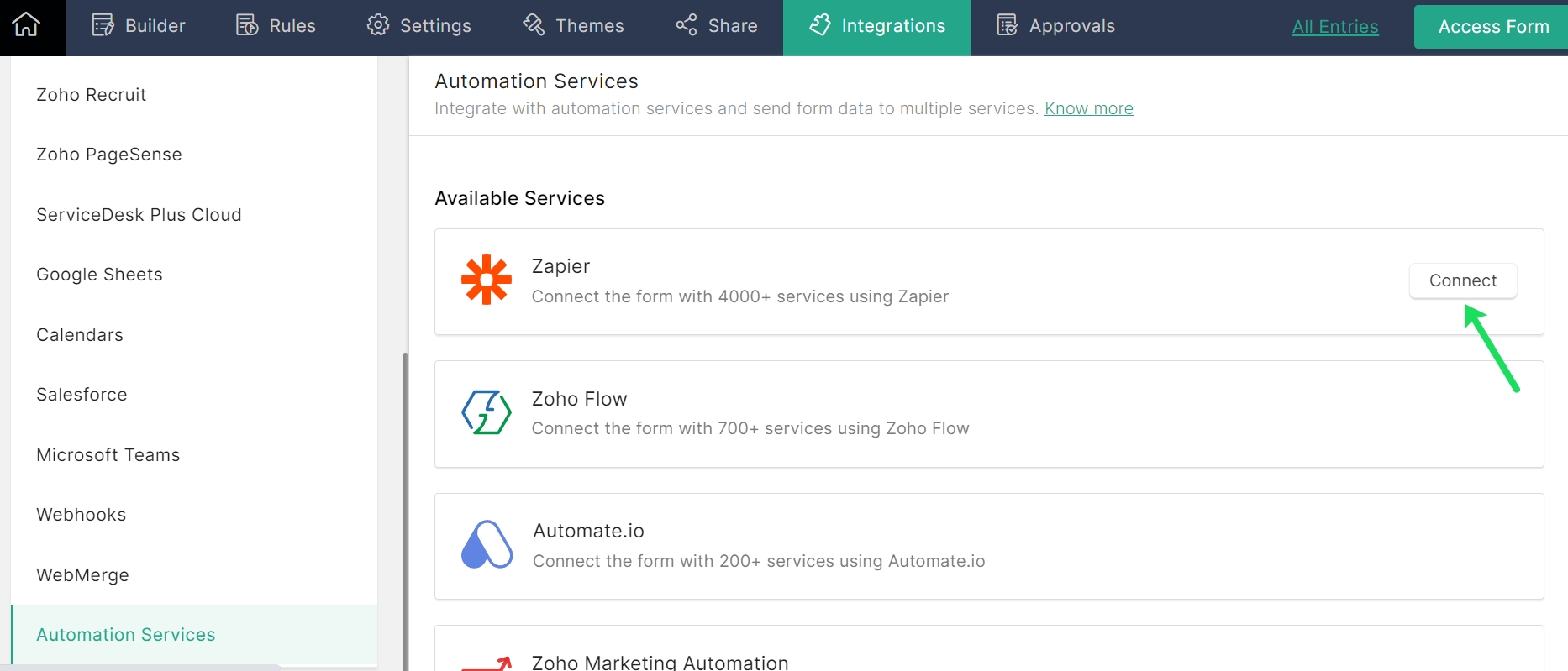 Zapier Integrations | Zoho Forms - User Guide