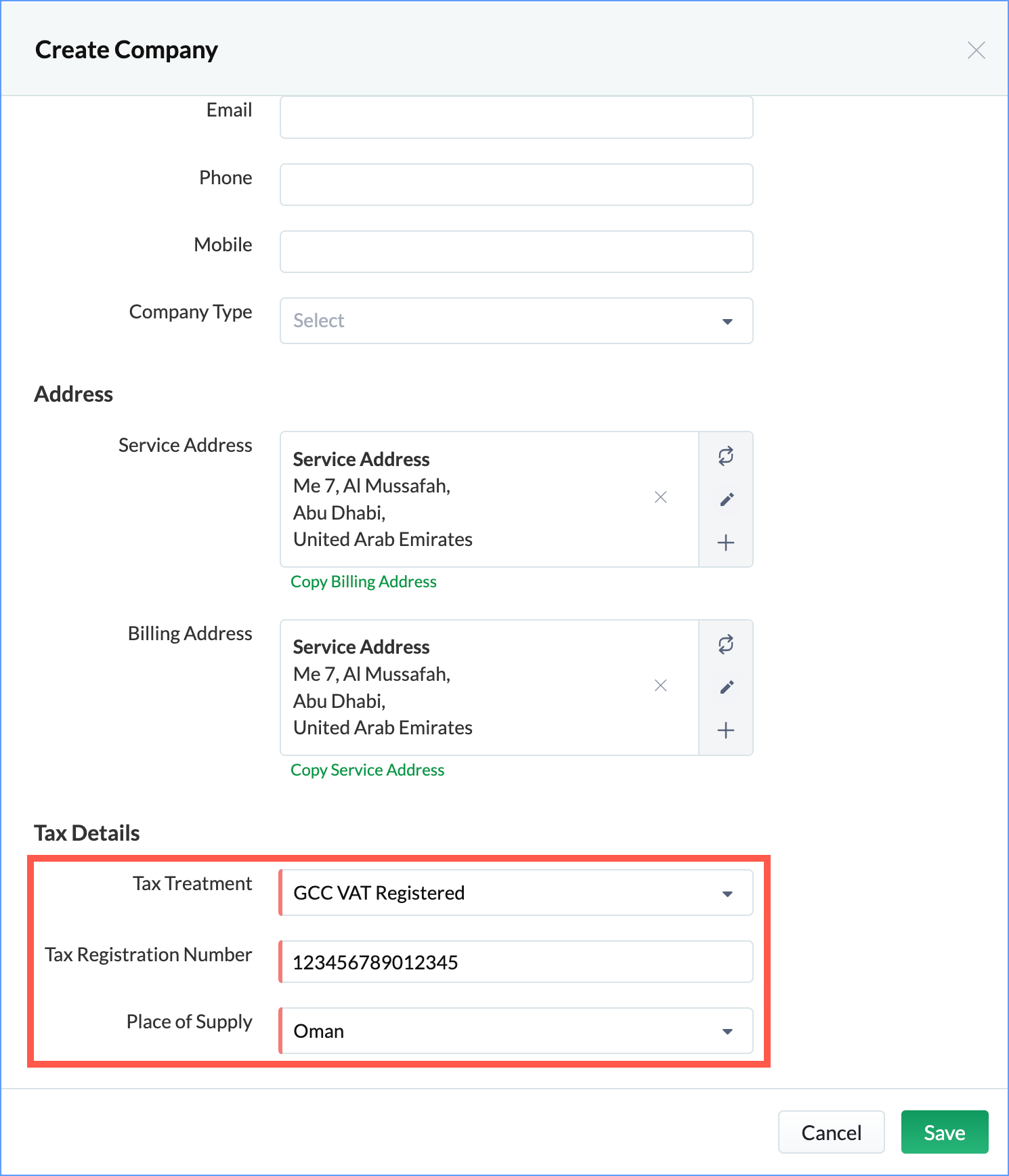 Zoho FSM | Tax Setting