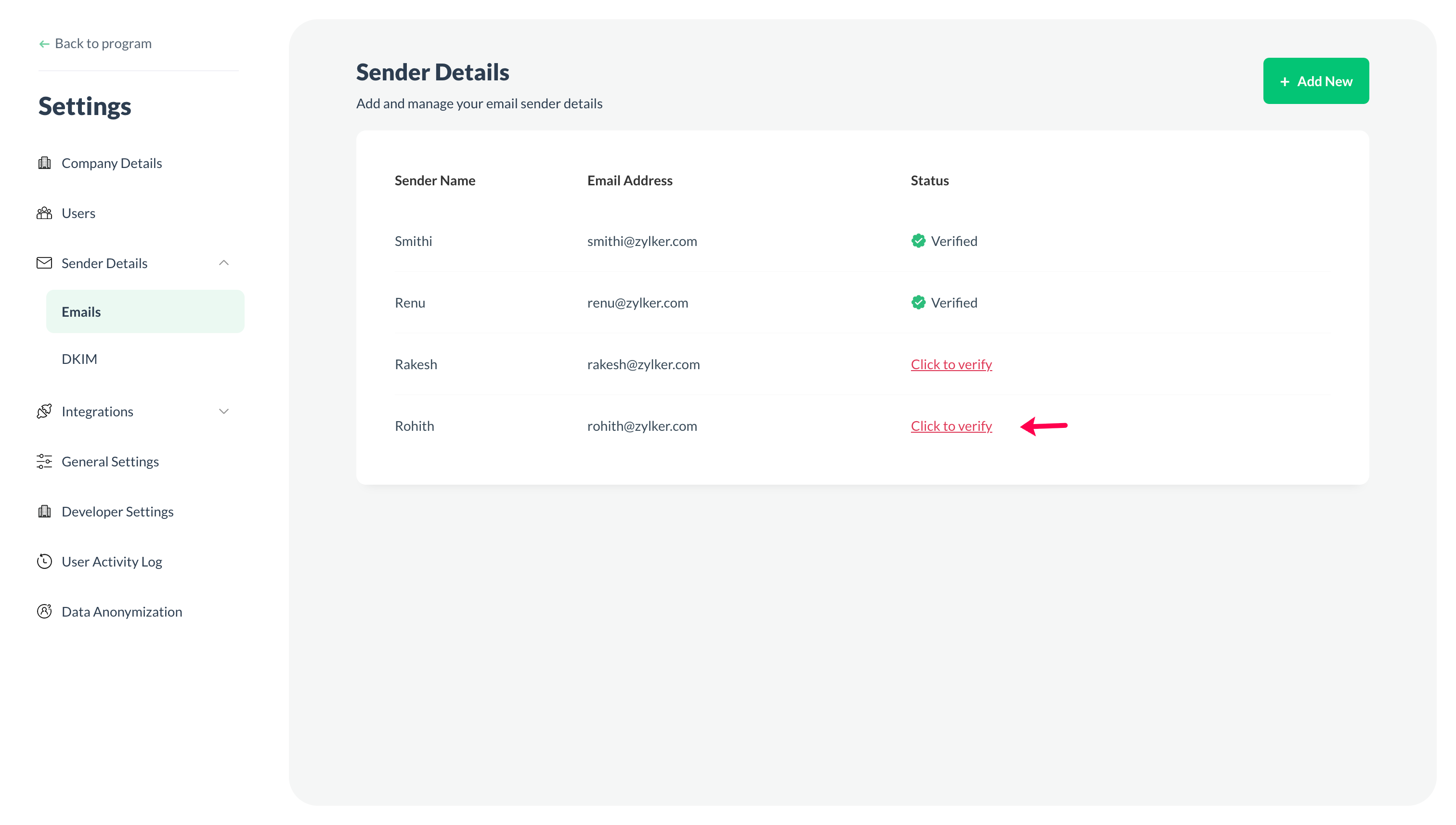 Zoho Thrive - Email Verification