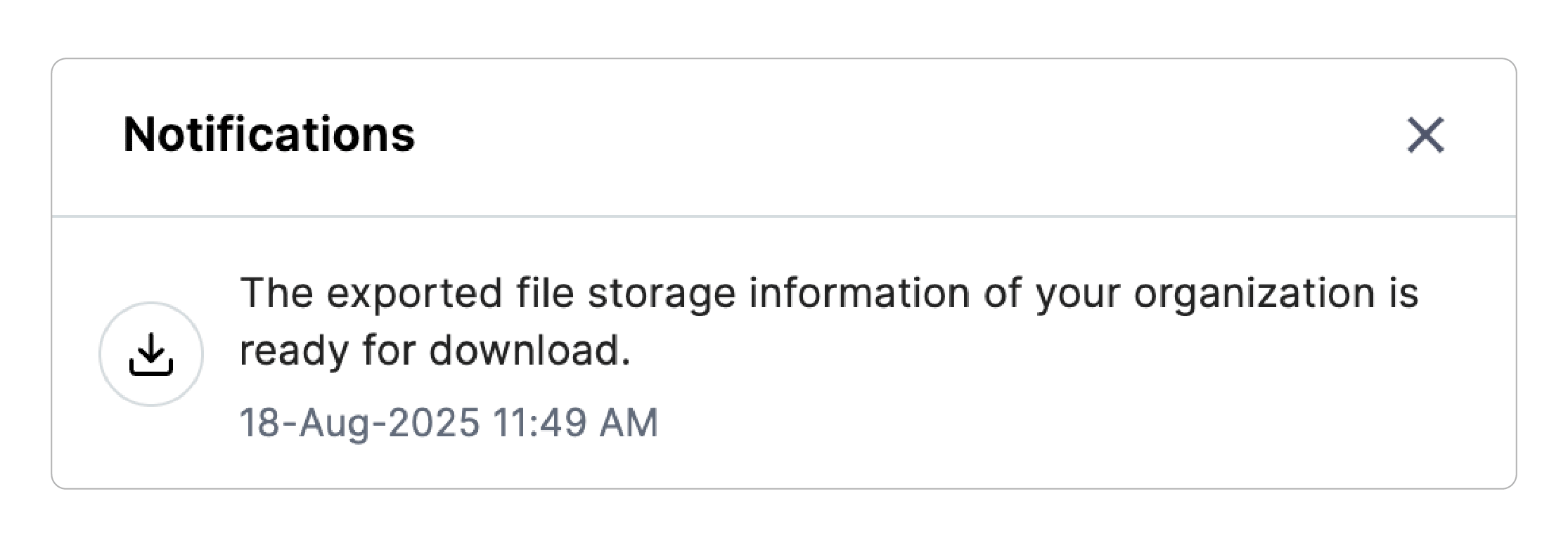 Ready for download notification