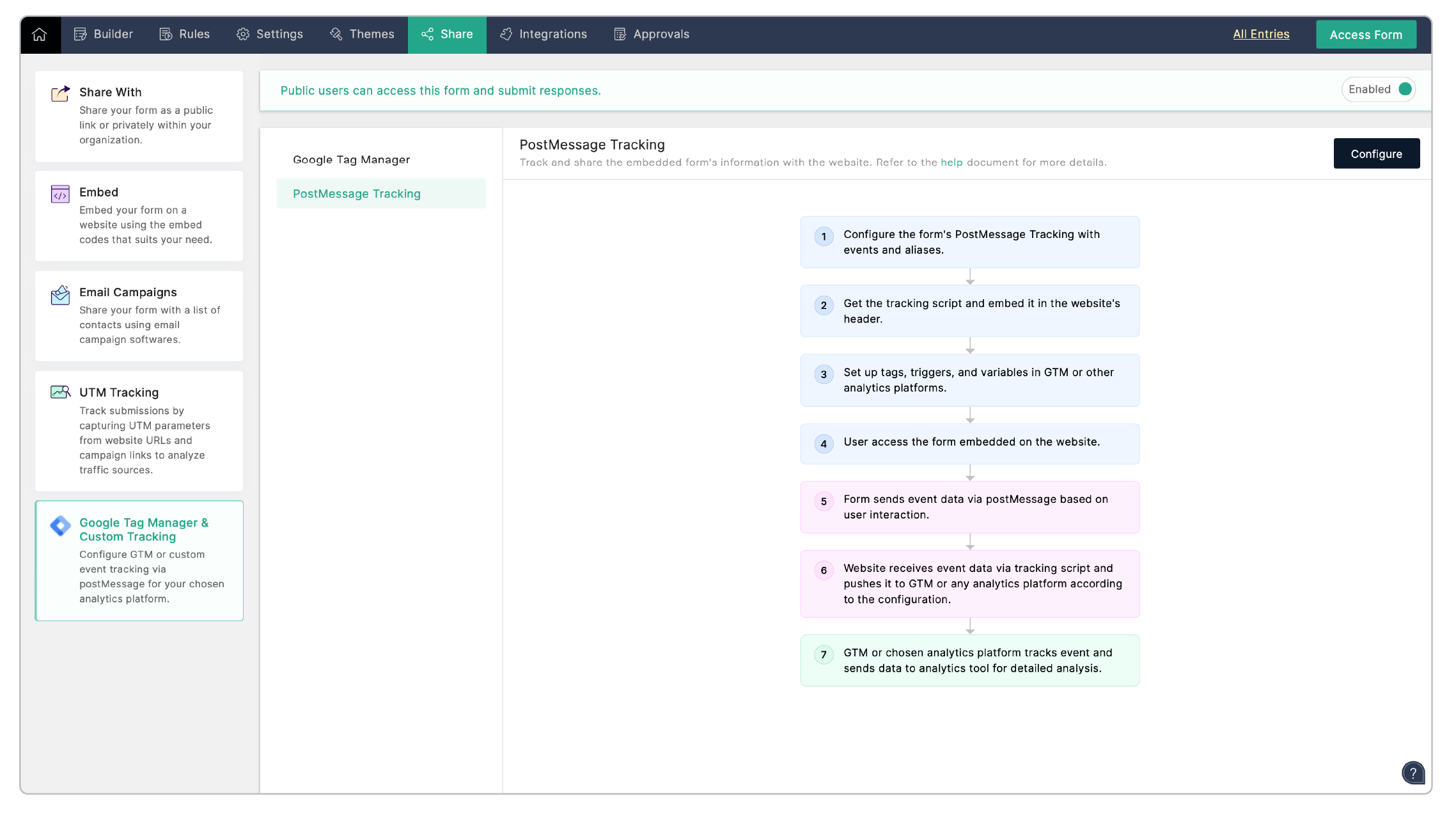 Configuring PostMessage Tracking