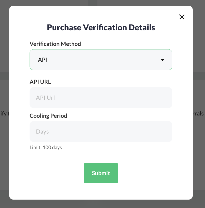 Purchase verification details