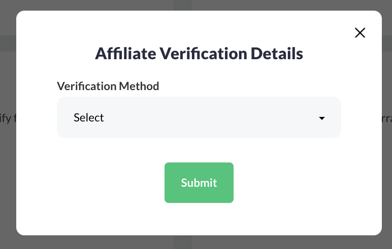 Affiliate verification details