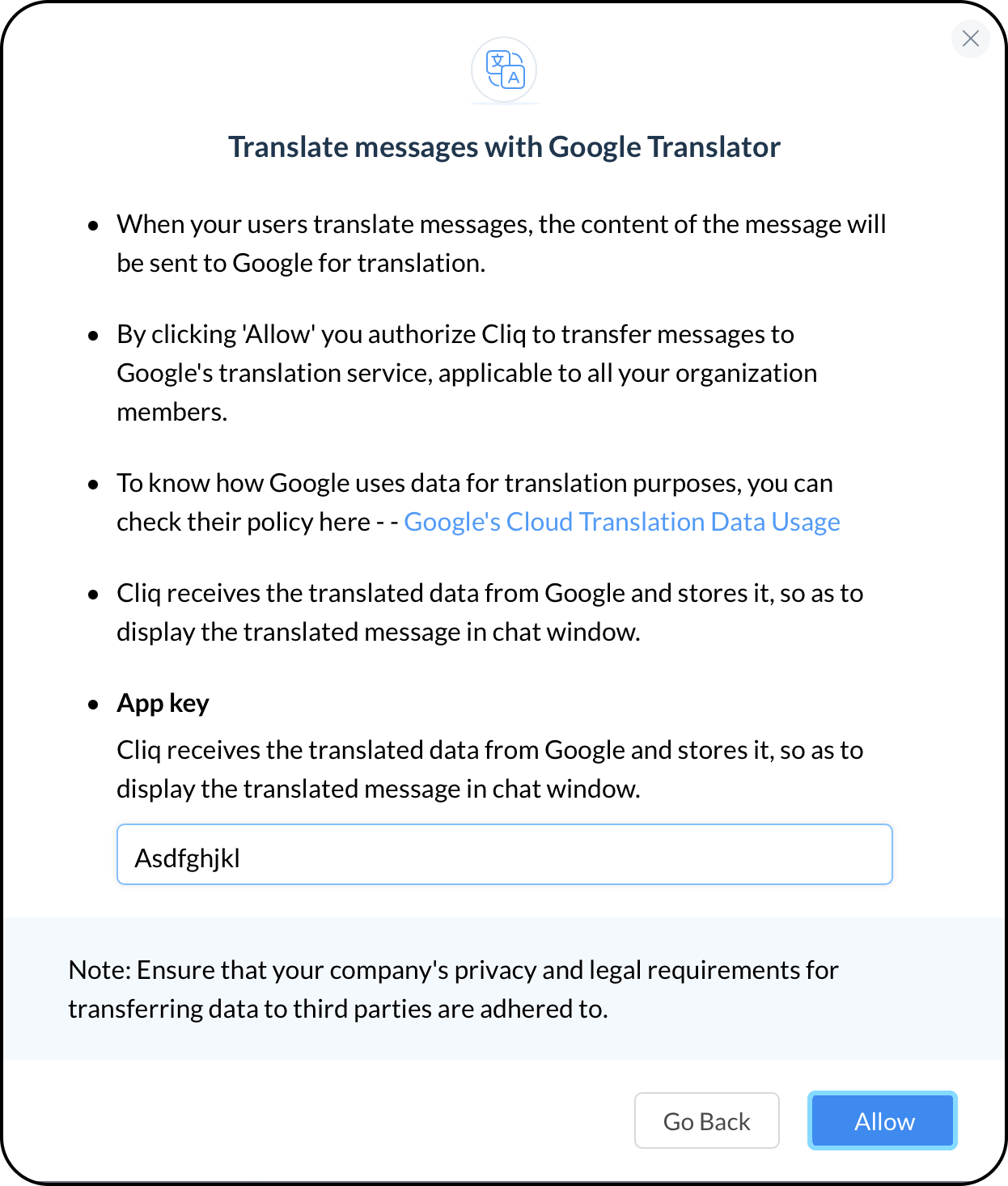Enable Google Translate