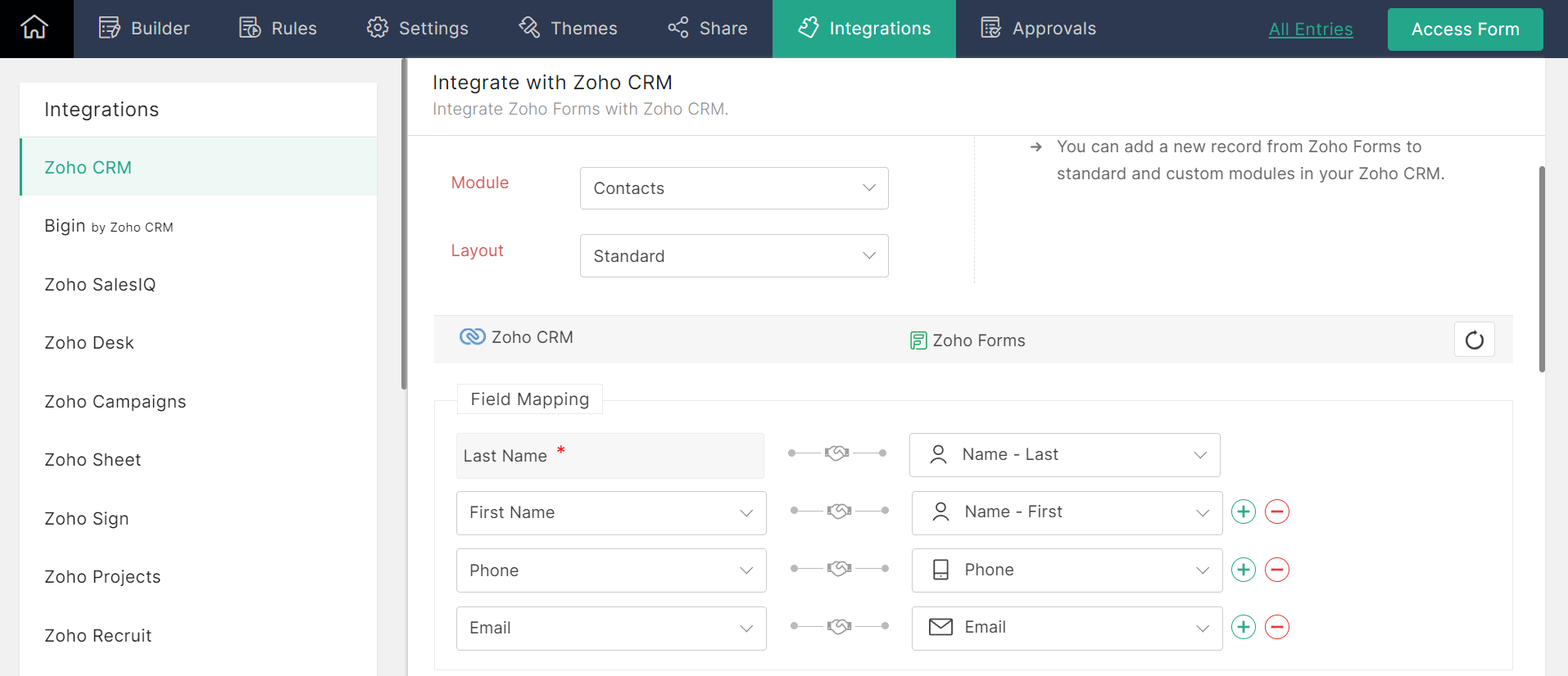 Integrate with Contacts Module