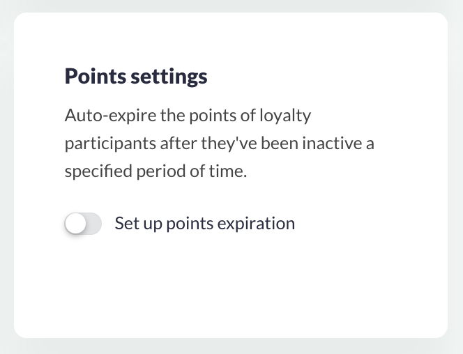 Points settings section