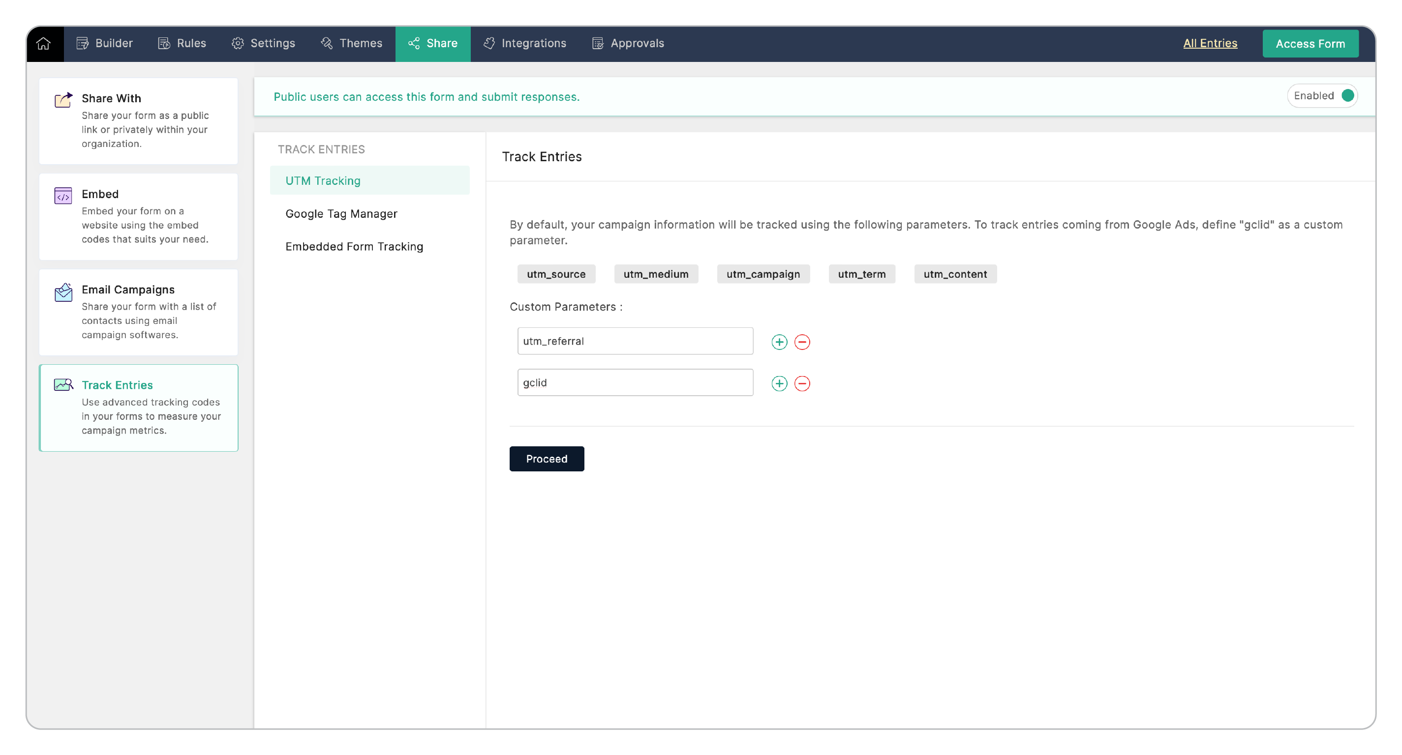 Custom parameters