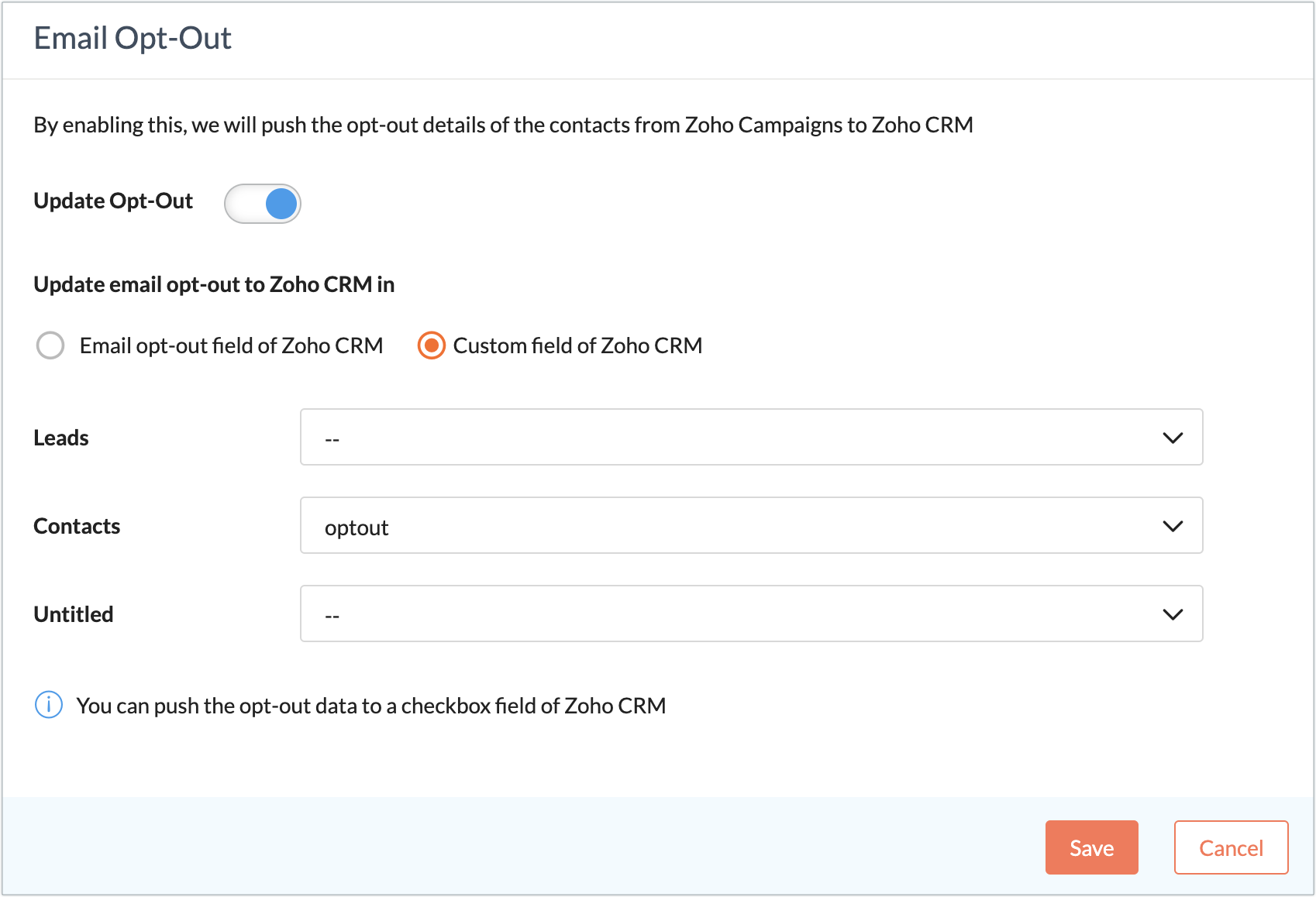 crm setup page