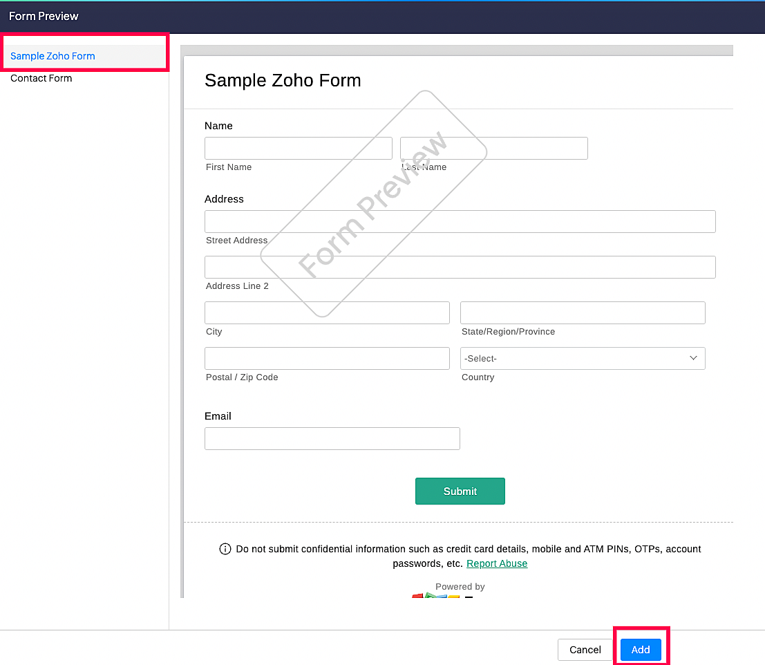 Zoho Forms