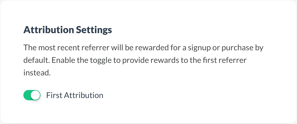 Attribution Settings