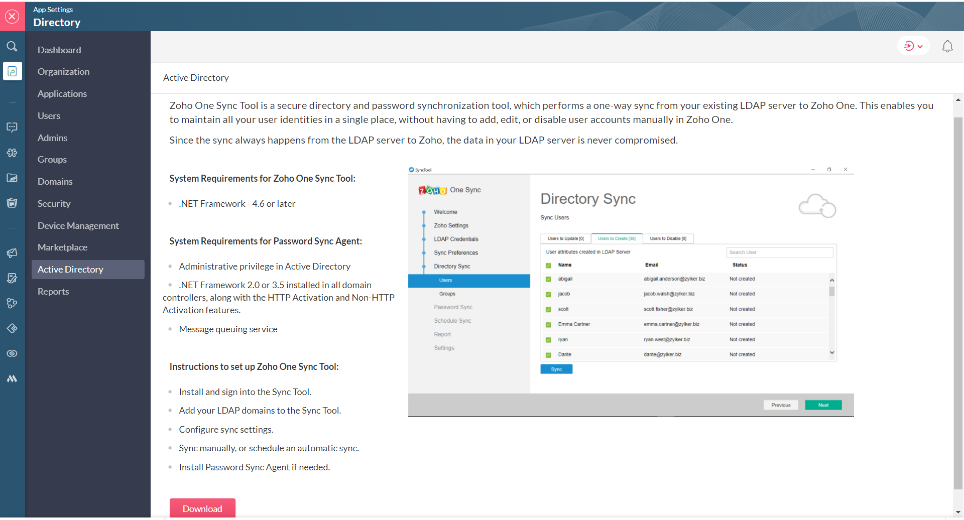 Active directory Sync Tool